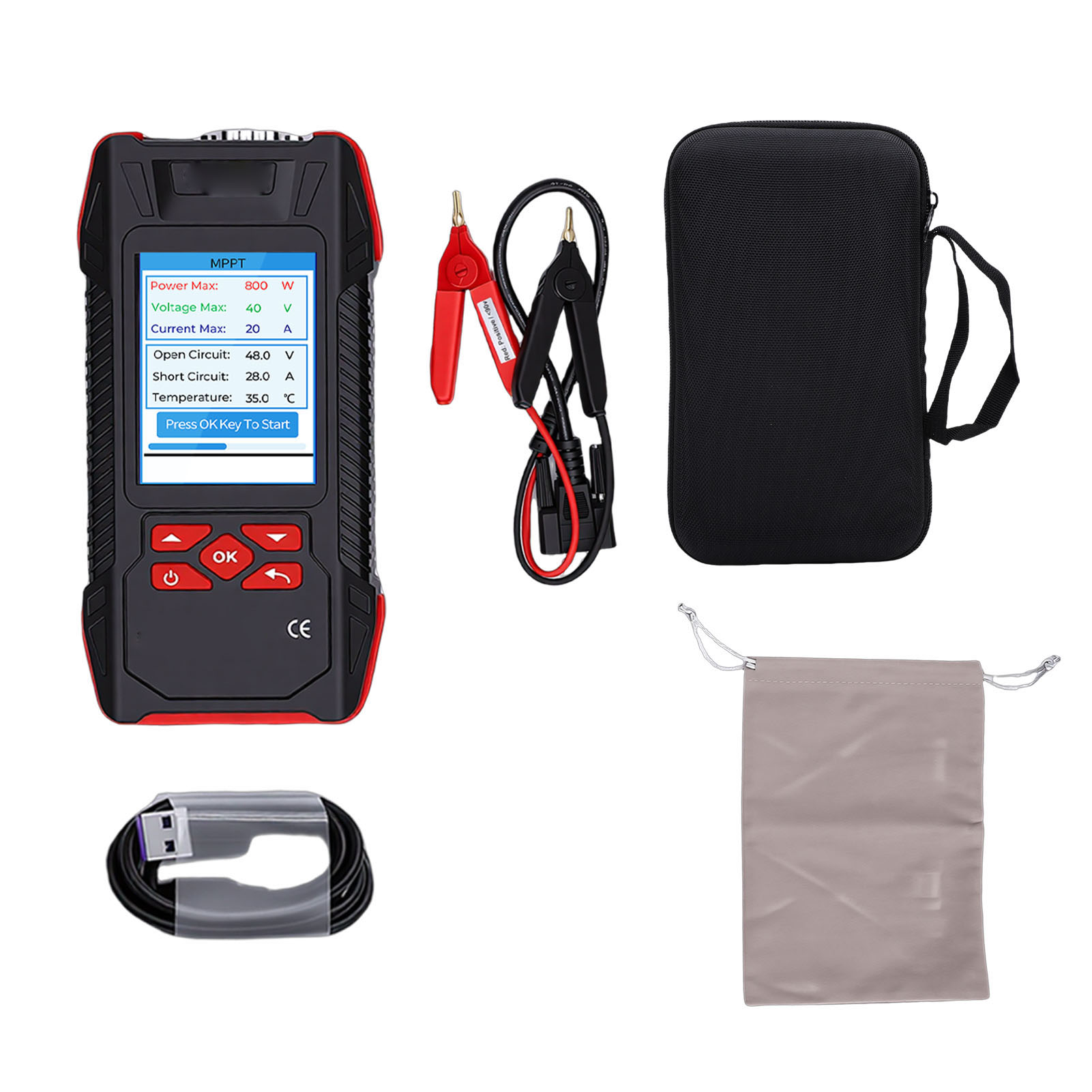 2000-w-mppt-solarpanel-tester Mit Photovoltaik-multimeter Und 3,2-zoll-lcd-bildschirm – Messgerät Für Leerlaufspannung