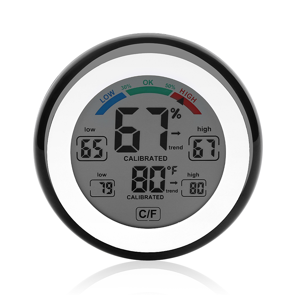 Digitales Hygrometer-thermometer Für Den Innenbereich Mit Lcd-bildschirm, Schwarz