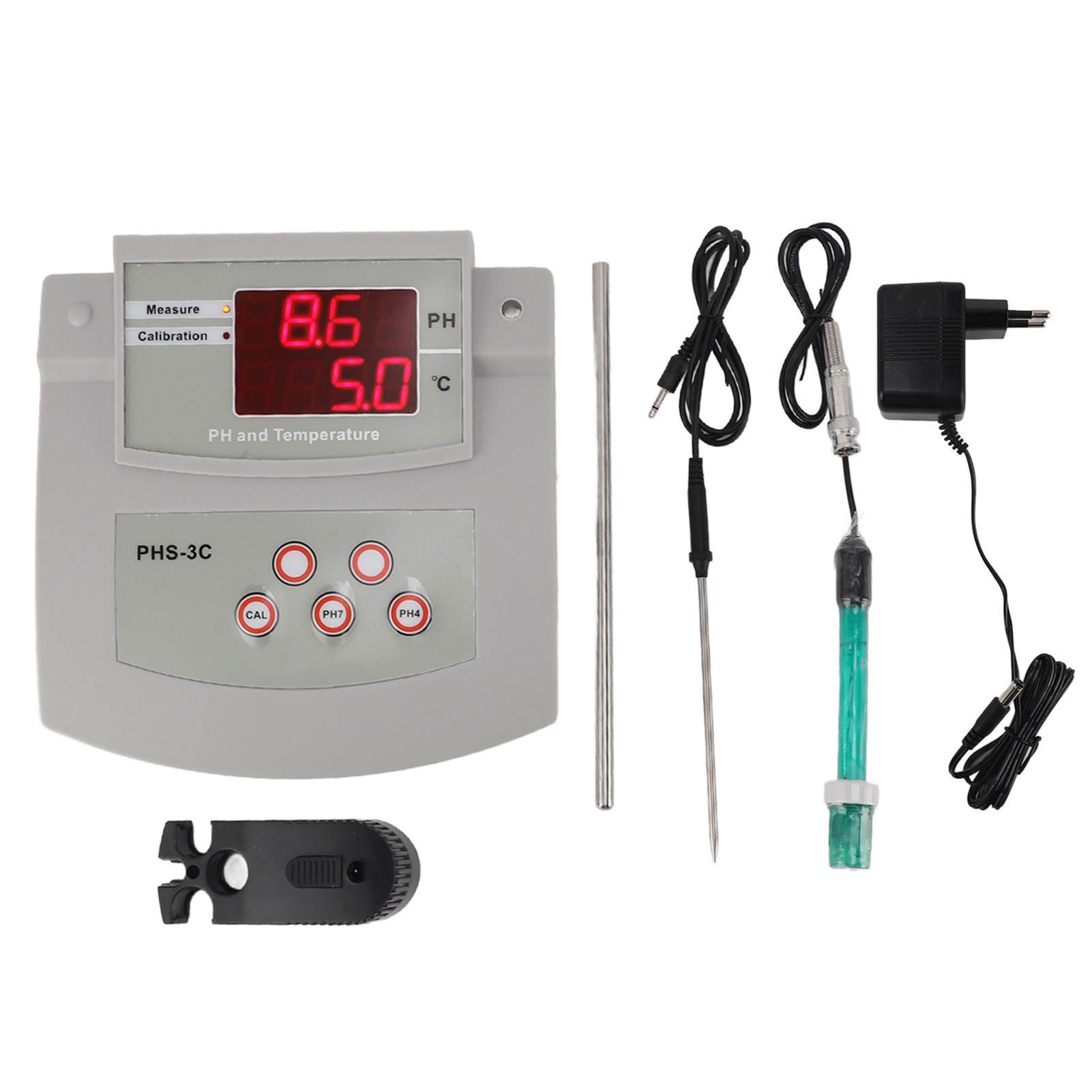 Hochpräzises, Selbstkalibrierendes Tisch-ph-meter Für Aquarien, Teiche Und Schwimmbäder (eu-stecker 230 V)