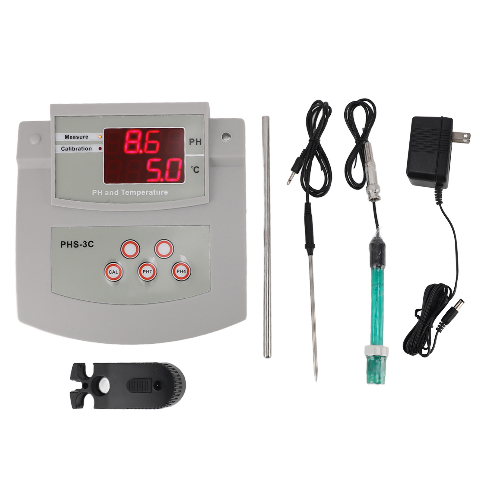 Hochpräzises, Selbstkalibrierendes Tisch-ph-meter Für Aquarien, Teiche Und Schwimmbäder (100-120v Us-stecker)