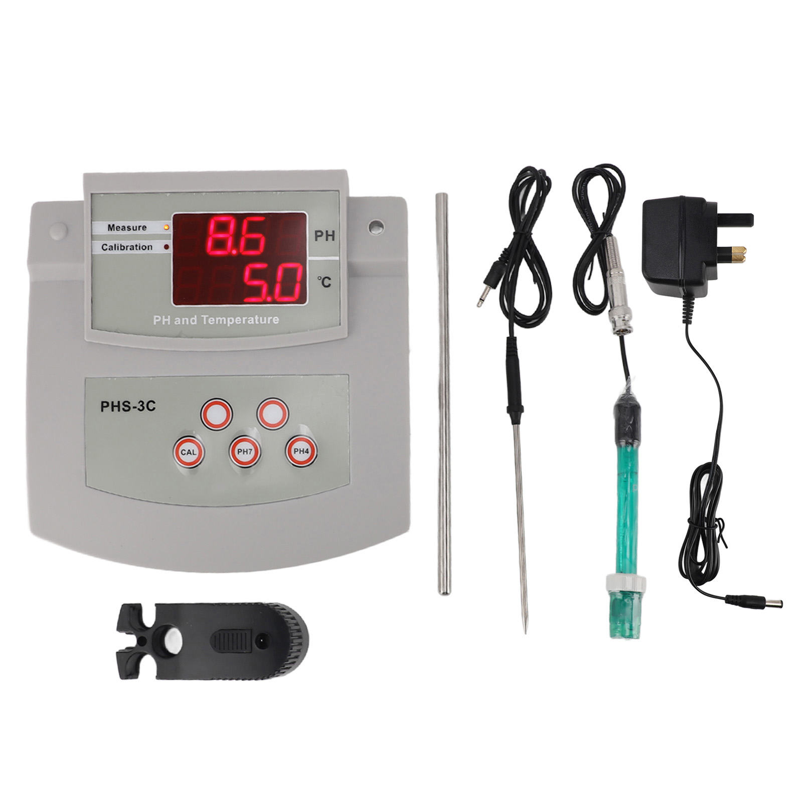 Hochpräzises Labor-ph-meter Mit Automatischer Kalibrierung Für Aquarien, Teiche Und Schwimmbäder (uk 230v Stecker).