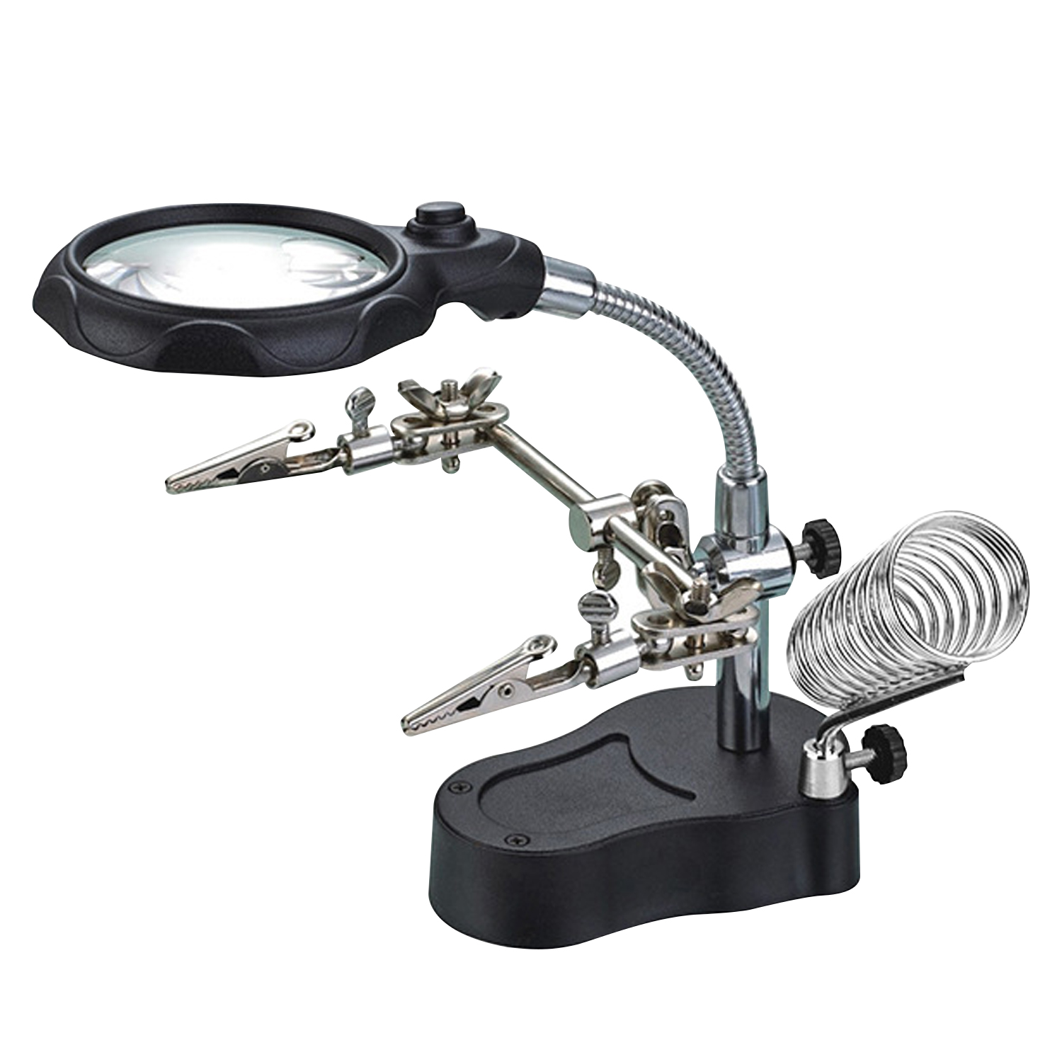 3,5- Bis 12-fache Tischlupe Mit Led-beleuchtung, Ständer Und Klemmen Zur Erleichterung Von Reparaturen, Lesen, Bastelarbeiten Und Nähen.