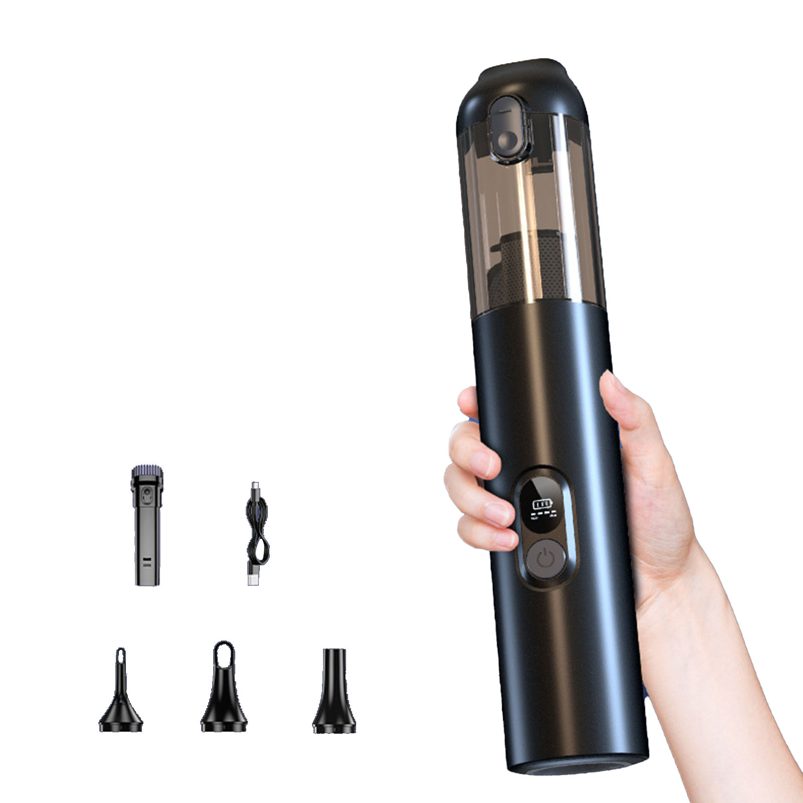 4-in-1 Akku-akku-autostaubsauger, 14.000 Pa Saugleistung, 60.000 U/min Bürstenloser Motor Für Zuhause, Haustiere, Auto Und Büro (schwarz).