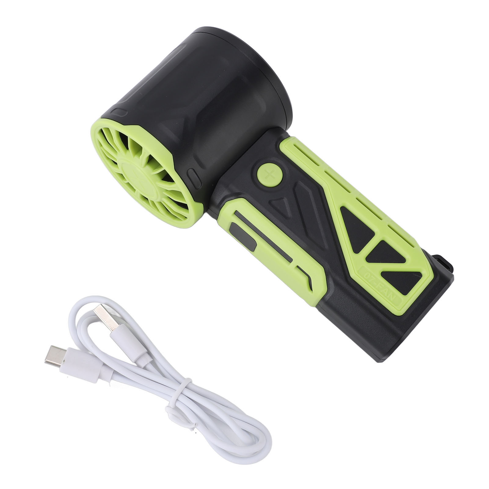 Tragbarer Turboventilator Mit 100 Geschwindigkeitsstufen, 4000 Mah Akku, Mini-ventilator, Ideal Für Reisen Und Outdoor-aktivitäten, Schwarz Und Grün.