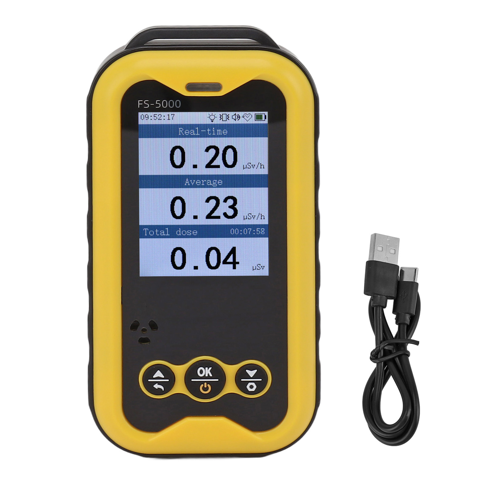 Tragbares Strahlungsmessgerät (0,01 Μsv/h – 50 Msv/h), 1800-mah-akku, 2,4-zoll-tft-lcd-bildschirm, Tragbarer Röntgen-, Gamma- Und Beta-strahlungsdetektor