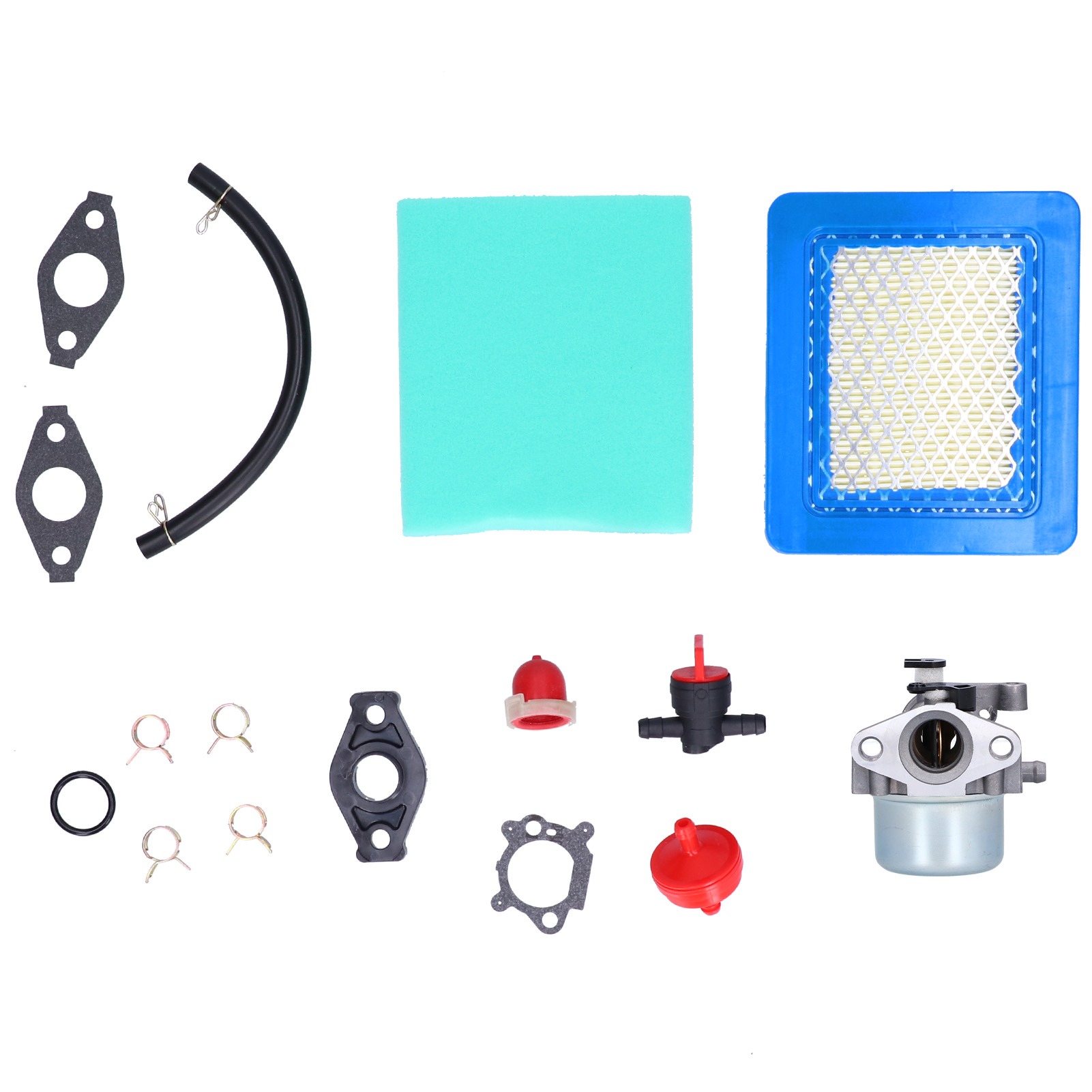 Vergaser-reparatursatz, Zündkerze, Luftfilter, Kraftstoffleitung, Rasenmäherzubehör 498170 799872 694202