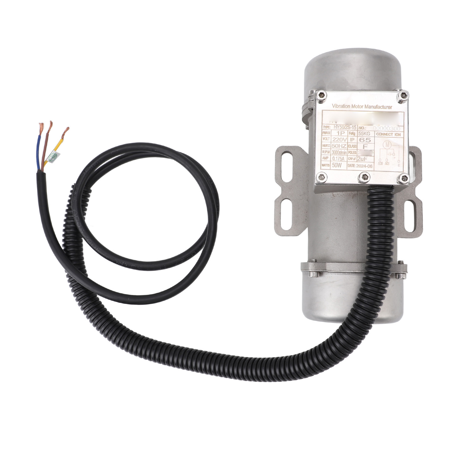 Betonrüttelmotor, Edelstahl, 220 V, 3000 U/min, Schutzart Ip65, Einphasig, Asynchron, Für Sandrütteltisch, 50 W, 55 Kg, 0,175 A