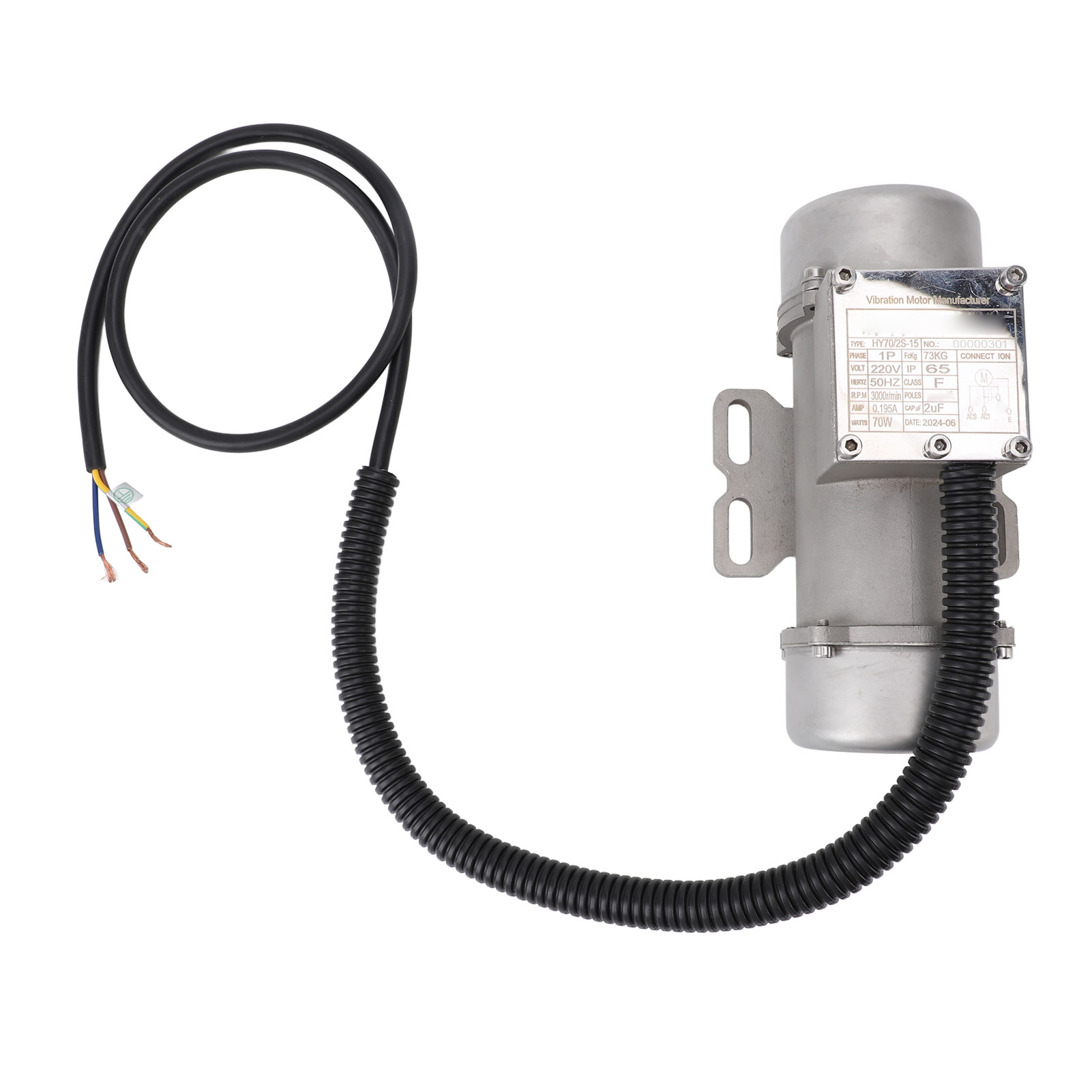 Vibrationsmotor Für Beton, Edelstahl, 220 V, 3000 U/min, Schutzart Ip65, Einphasig, Asynchron, Für Sandrütteltisch, 70 W, 73 Kg, 0,195 A