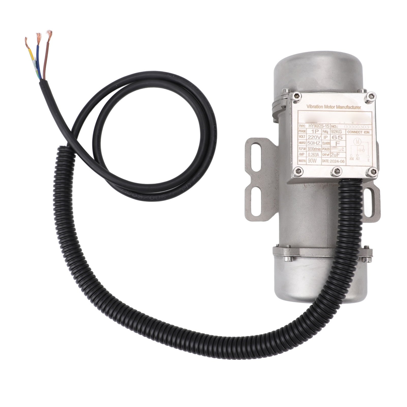 Vibrationsmotor Für Beton, Edelstahl, 220 V, 3000 U/min, Schutzart Ip65, Einphasig, Asynchron, Für Sandrütteltisch, 90 W, 92 Kg, 0,263 A