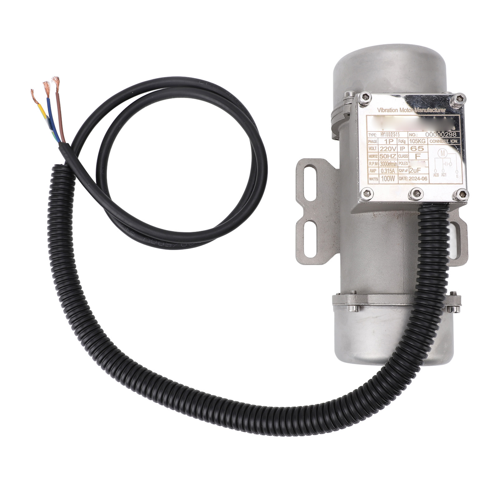 Betonrüttelmotor, Edelstahl, 220 V, 3000 U/min, Schutzart Ip65, Einphasig, Asynchron, Für Sandrütteltisch, 100 W, 105 Kg, 0,315 A