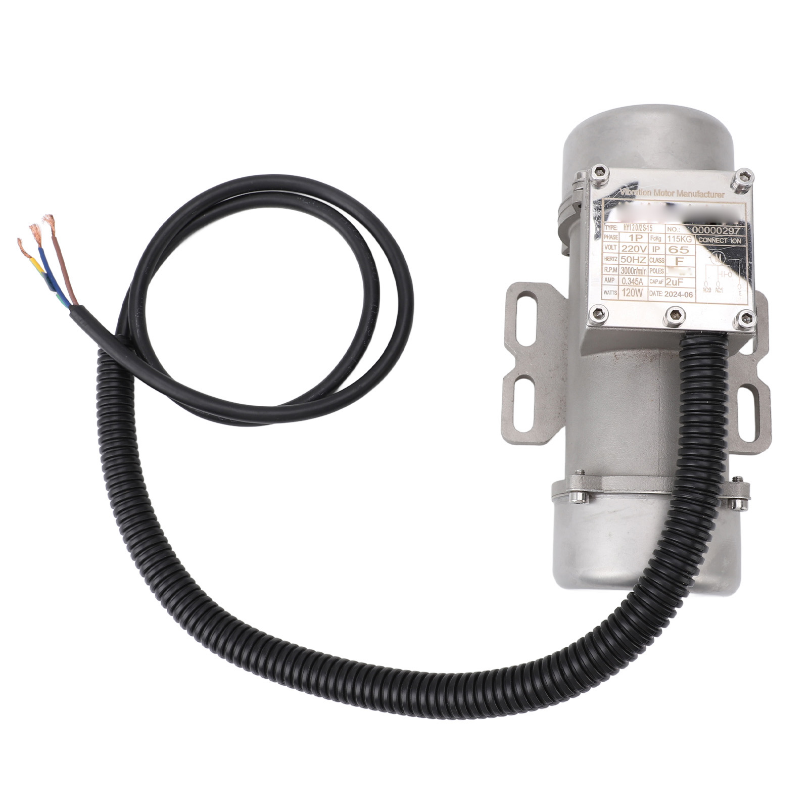 Betonrüttelmotor, Edelstahl, 220 V, 3000 U/min, Schutzart Ip65, Einphasig, Asynchron, Für Sandrütteltisch, 120 W, 115 Kg, 0,345 A