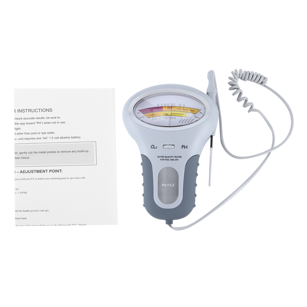 Tragbares 2-in-1-wasserqualitätsmessgerät: Ph-wert, Chlor (cl2) Und Wasserstand, Für Schwimmbäder, Spas Und Whirlpools