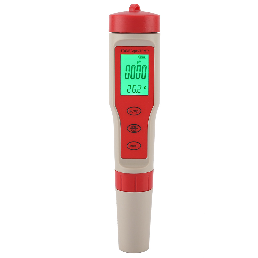 Tragbares 4-in-1-wasserqualitätsmessgerät: Teststift Für Tds, Ph-wert, Ec-wert, Temperatur Und Reinheit.
