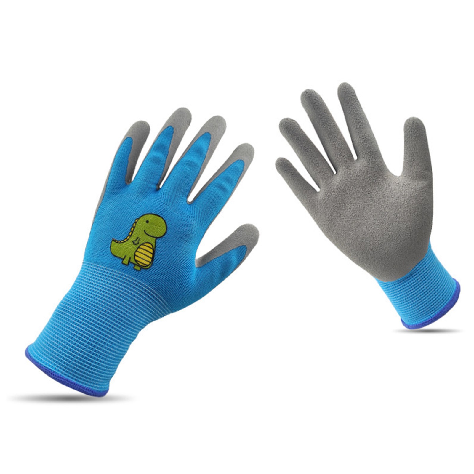 Kinder-gartenhandschuhe, Niedliches Dinosaurier-muster, Leuchtende Farben, Rutschfest, Reduzieren Die Ermüdung Der Hände, Für Kinder Von 11-13 Jahren (blau).
