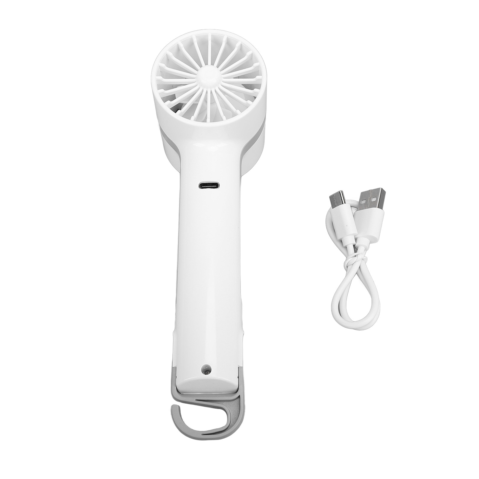 Usb-wiederaufladbarer Tragbarer Festkörperventilator, Mini-tischventilator Mit Kältekompressionsfunktion Zum Wandern, Marineblau.