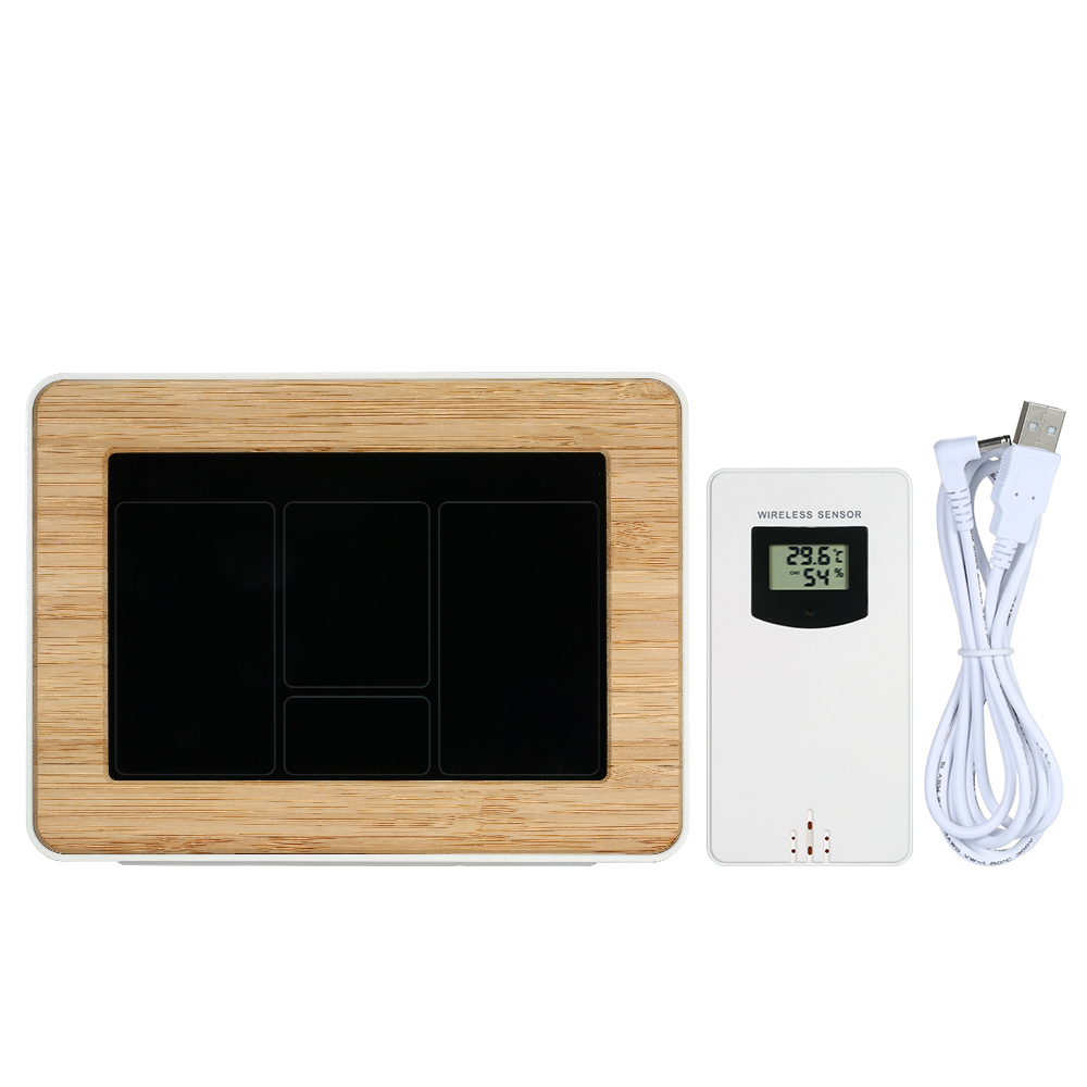 Fanju Drahtlose Wetterstation Mit Farb-lcd-bildschirm, Wecker, Thermometer, Hygrometer Und Barometer Für Den Innen- Und Außenbereich, Mondphasenanzeige Und Schlummerfunktion.