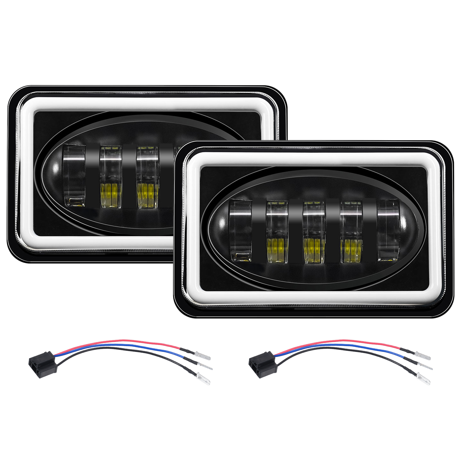 5-zoll-led-scheinwerfer, Rechteckige 4x6-scheinwerfer Mit Abblend-/fernlicht, Tagfahrlicht Und Blinkern, Kompatibel Mit H4651, H4652, H4656, H4666 Und H6545. Ersatz Für Peterbilt, Kenworth, Freighting