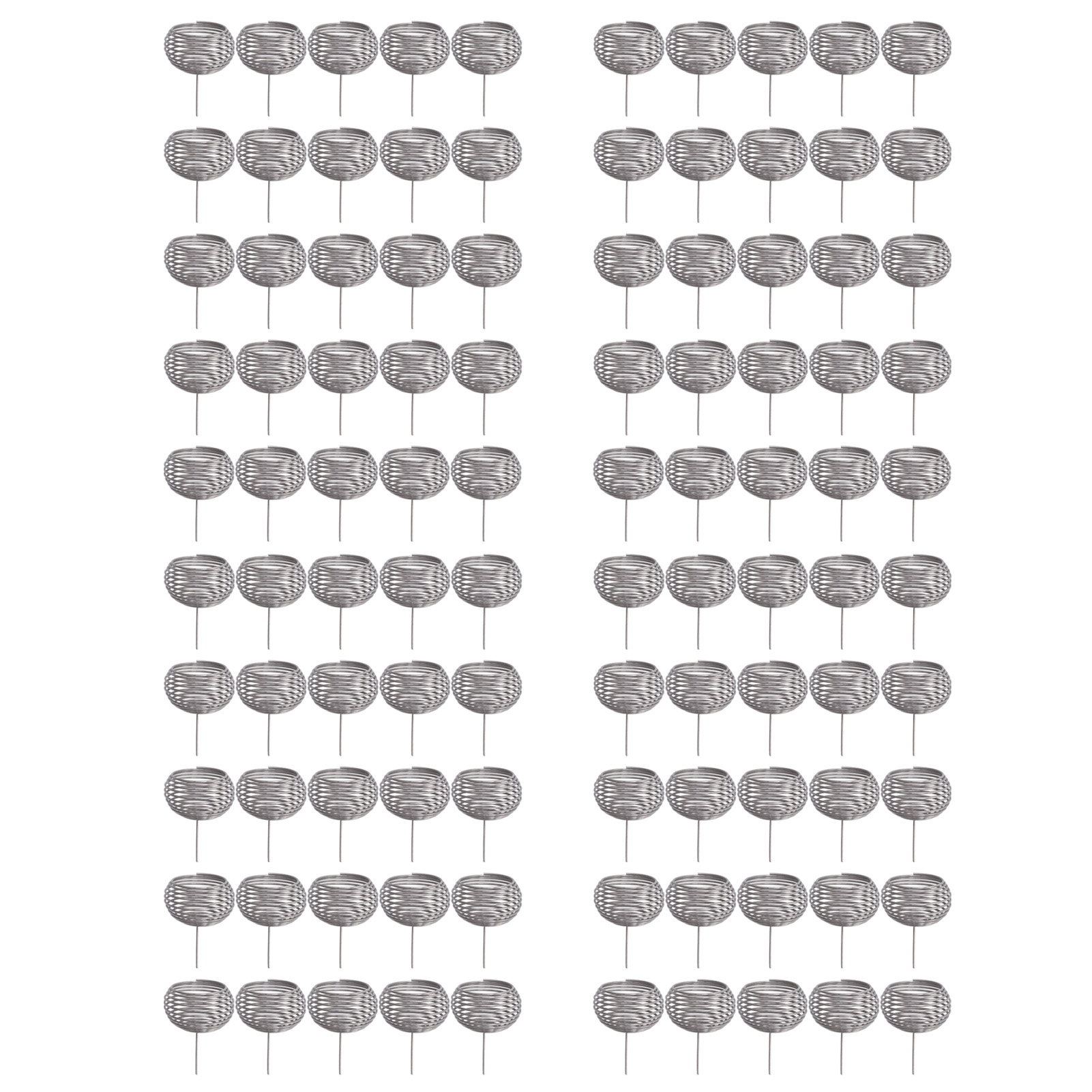 Packung Mit 100 Säulenförmigen Düngemittelkörben Aus Edelstahl, Für Kleine Gärten Und Baumschulen.