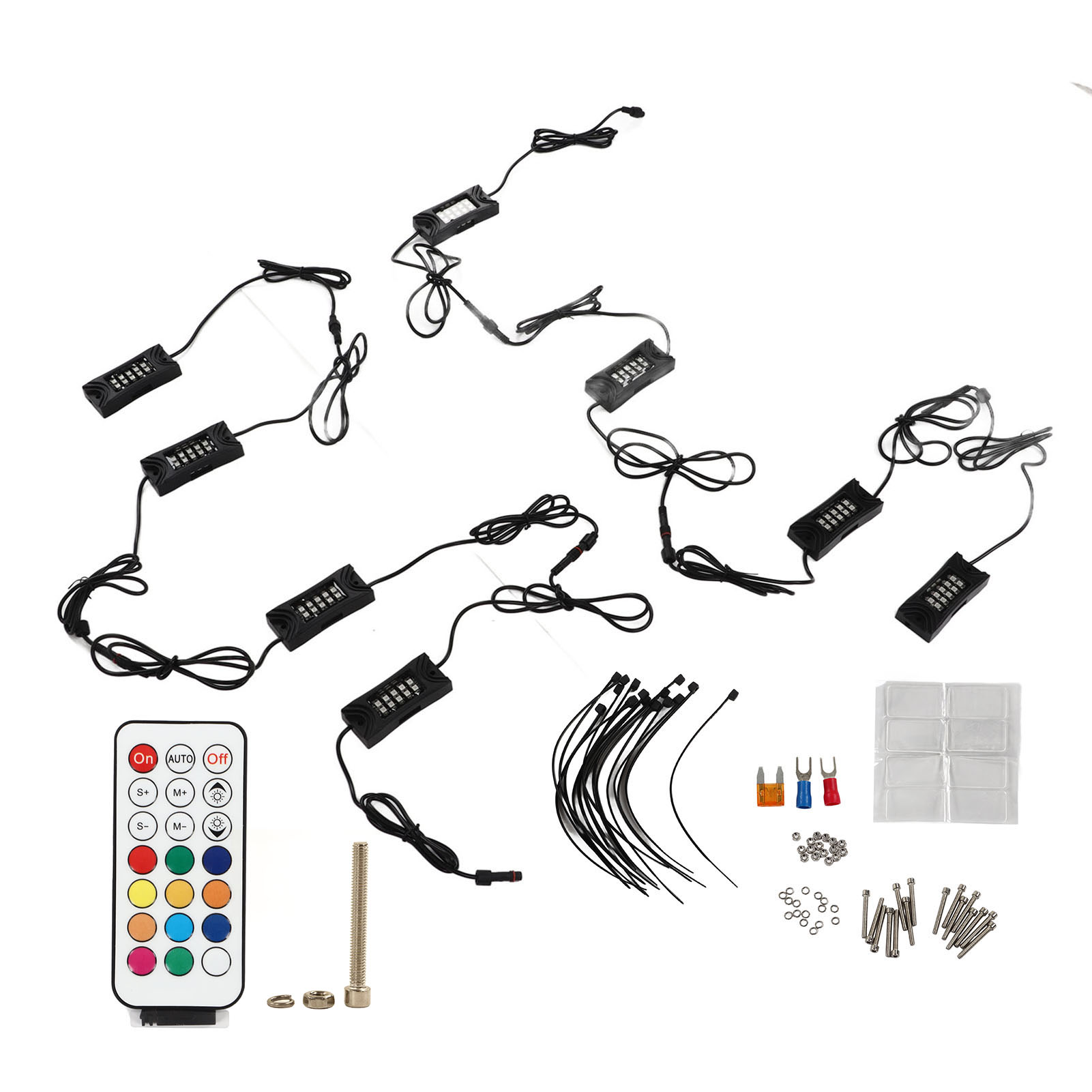 Universelles 12v Wasserdichtes Ip67 Bluetooth Rgb-unterbodenbeleuchtungsset Für Offroad-trucks, Utvs, Atvs, Suvs Und Boote