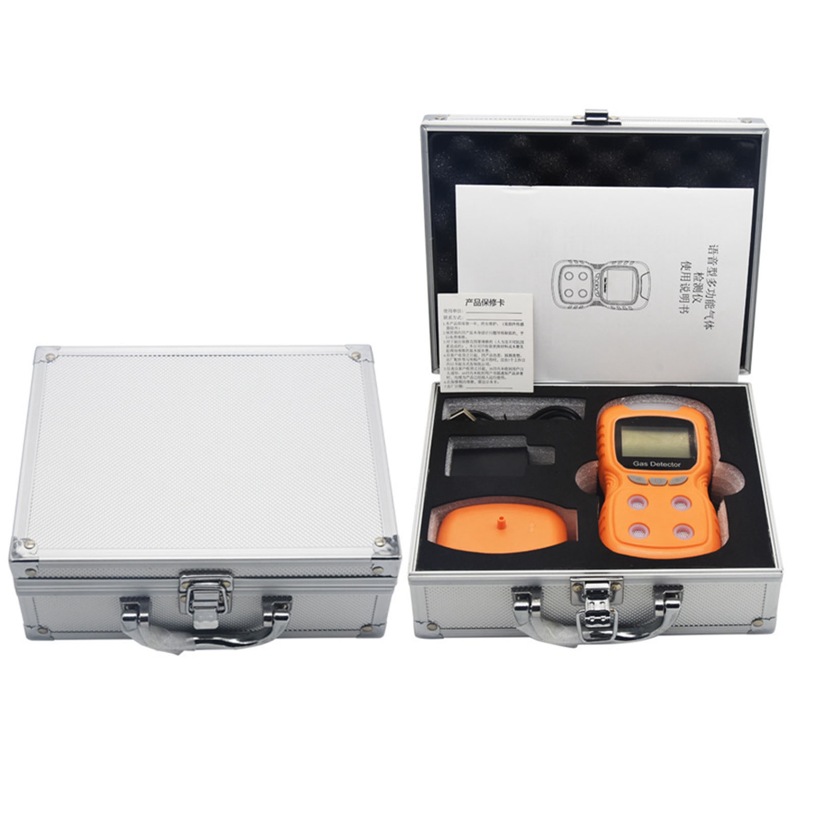4-in-1-gasdetektor Für Co, H₂s Und O₂, Ex-tester Und -analysator, Wiederaufladbar, Lcd-bildschirm, Akustischer Und Optischer Alarm, Luftqualitätstester