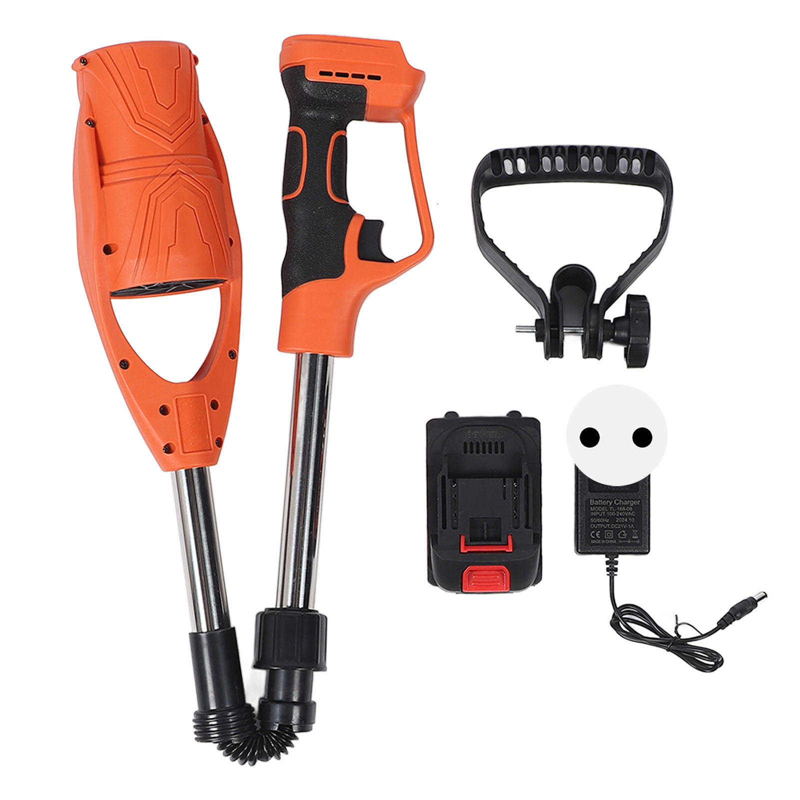 Akku-laubbläser, Faltbar, Abs-gehäuse, 1500-mah-akku Mit Ladegerät Für Rasen Und Terrasse – Orange – Eu-stecker