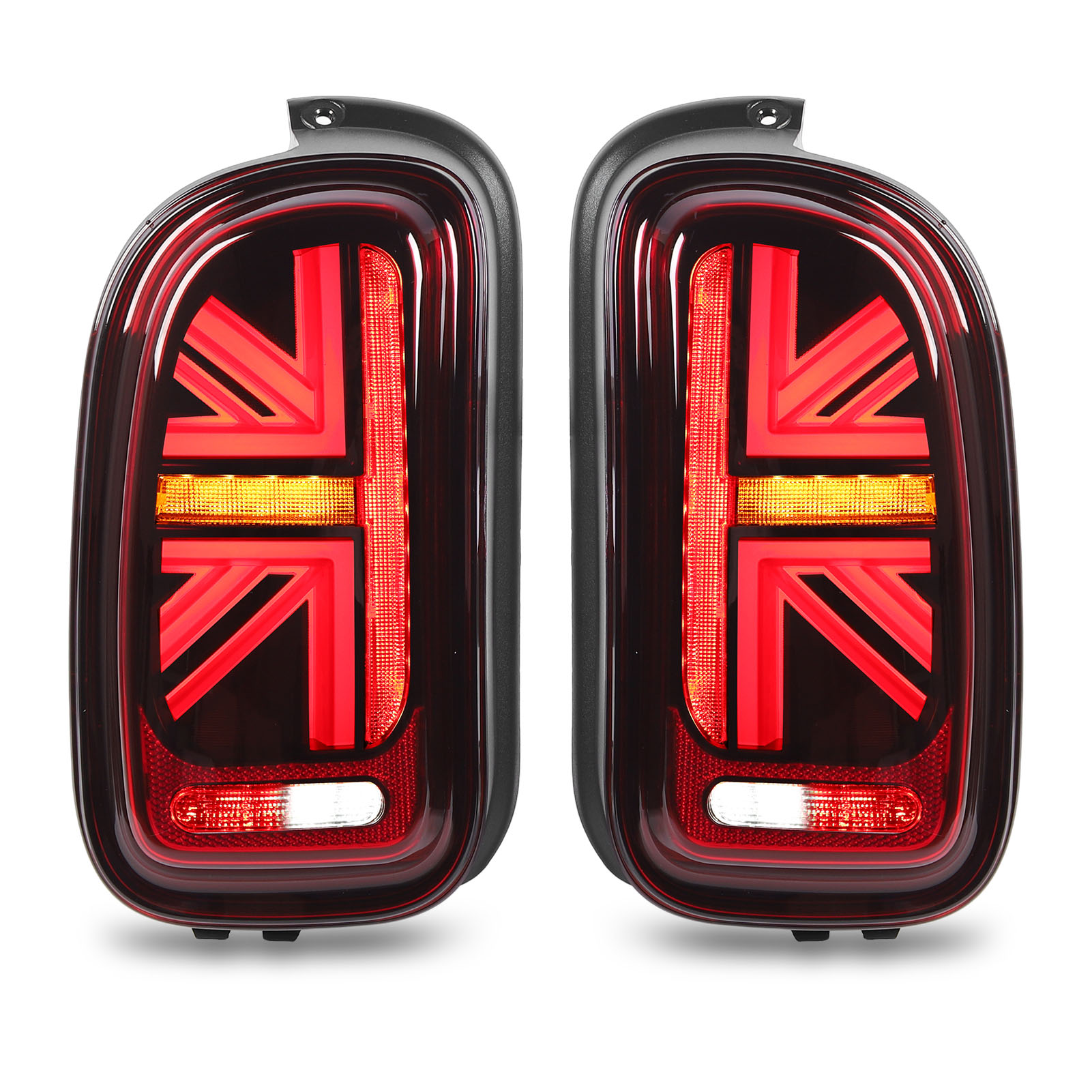 Rote Led Jcw Union Jack Rückleuchten Mit Blinkern, Positionsleuchten, Rückfahrscheinwerfern Und Nebelscheinwerfern Für Honda Clubman R55 (2007-2014).