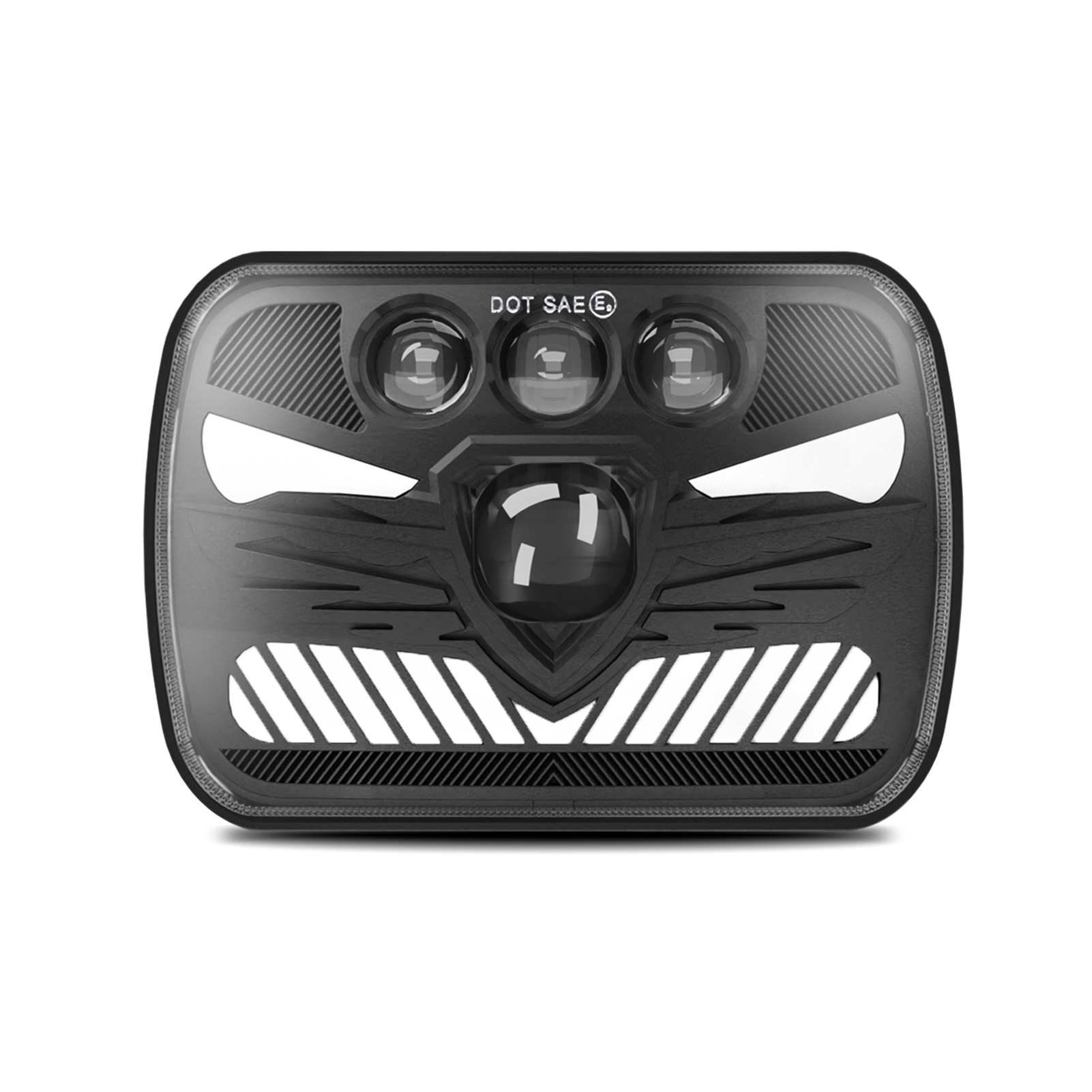 Set Mit 2 Led-scheinwerfern, 7x6 Und 5x7 Zoll, 7-zoll-quadratische Led-scheinwerfer Mit Tagfahrlicht, Blinkern, Abblend-/fernlicht, 4 Beleuchtungsmodi, H4-sockel