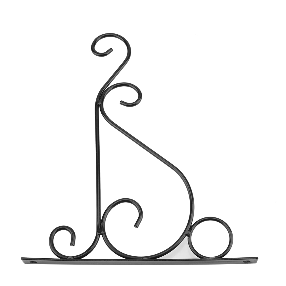 Wandmontierter Pflanzenhänger Aus Eisen, Blumenhaken, Garten- Und Wohndekoration, 30 X 21 Cm (schwarz)