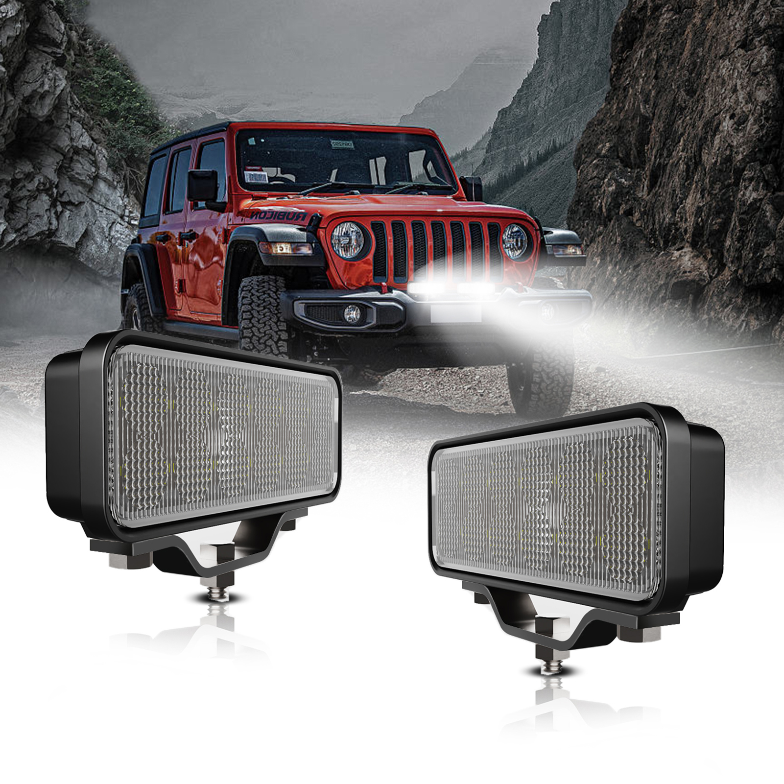 Led-arbeitsscheinwerfer, 15 Cm (6 Zoll), 120 W, 8000 Lm, Wasserdichte Nebelscheinwerfer Für Lkw, Geländewagen, Pkw Und Boote (2er-pack)