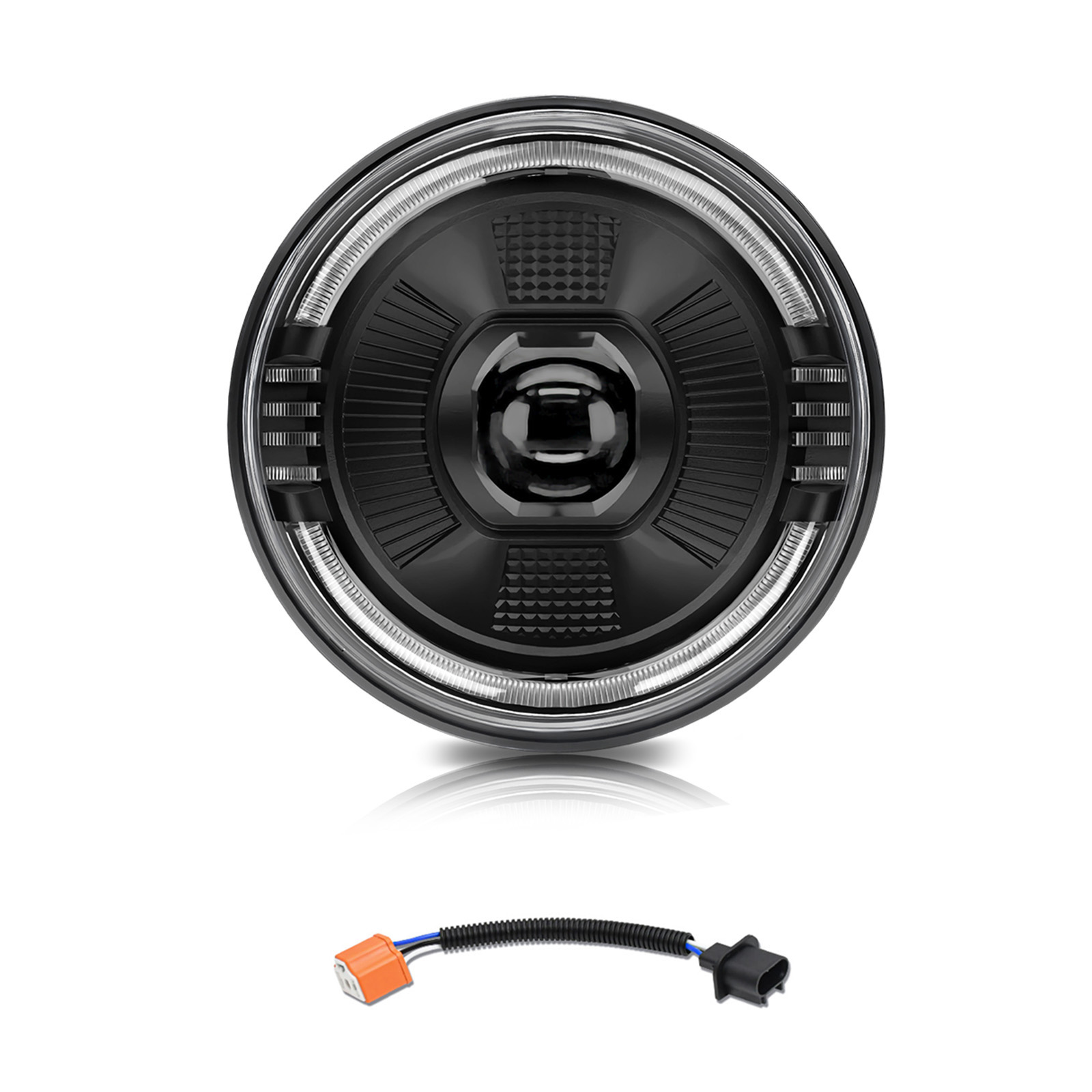 Runder, Wasserdichter 7-zoll-led-scheinwerfer (1 Stück) Mit Abblend-/fernlicht, Tagfahrlicht Und Blinkern, Kompatibel Mit Jeep, Chevy, Ford, Land Rover Und Hummer.