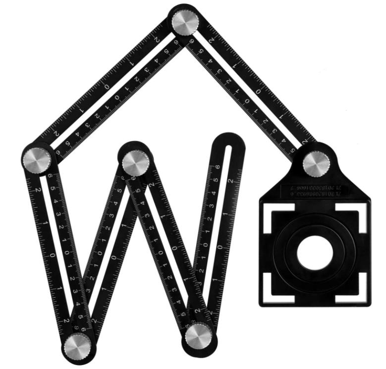 Klappbarer Messlineal Aus Aluminiumlegierung, Mehrwinkel-lochstanze Für Zimmerleute Und Fliesenleger