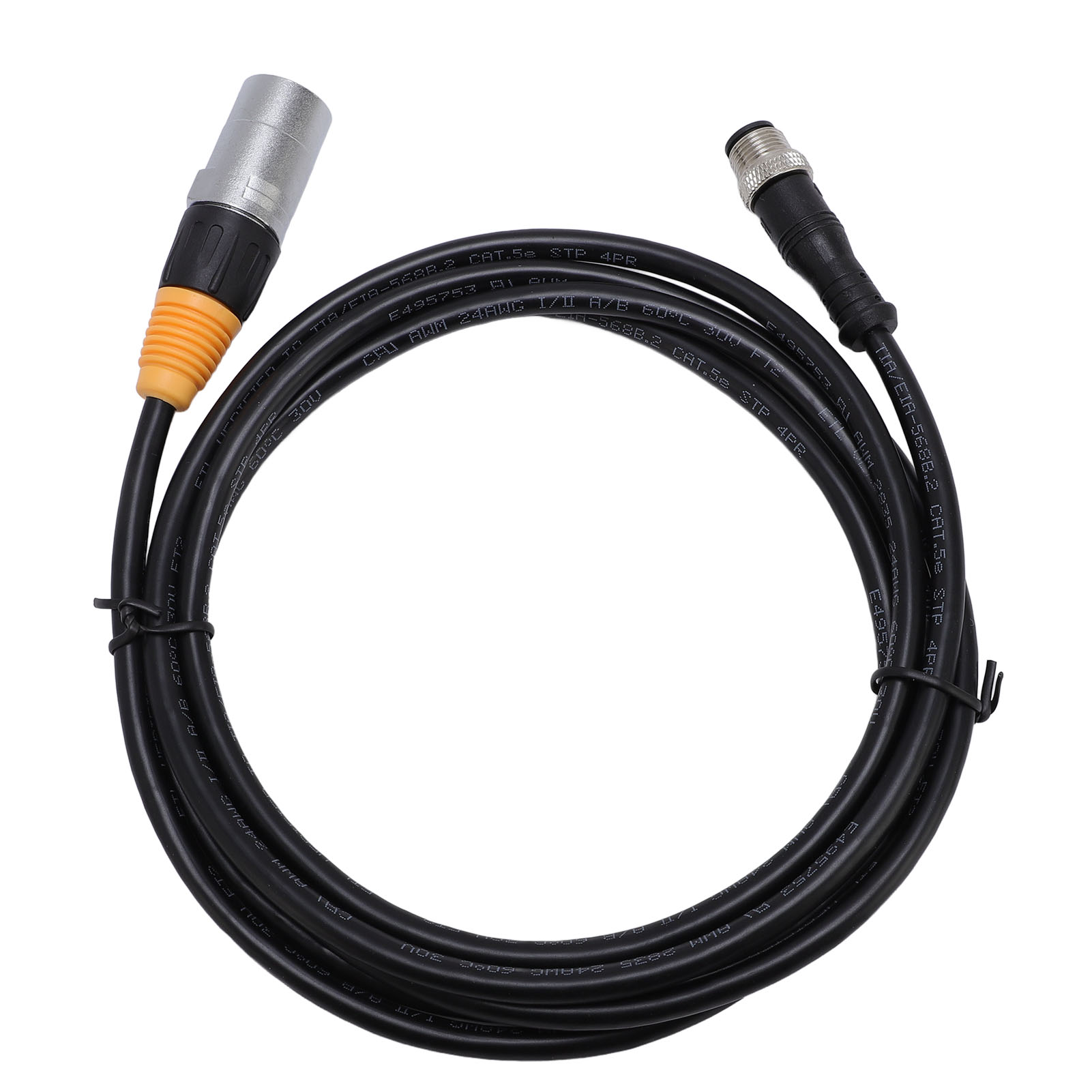 Wasserbeständiges Rj45-m12-ethernetkabel, Geschirmter Rj45-auf-m12-5p-stecker-adapter Für Die Industrielle Automatisierung, 2 M / 6,56 Ft