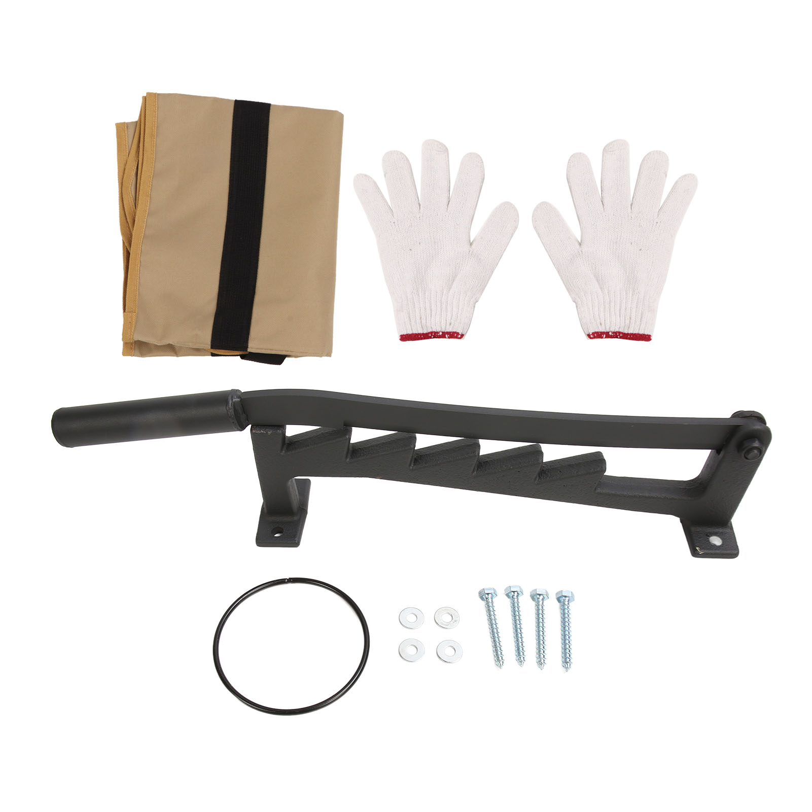 Tragbarer, Wandmontierter Holzspalter Aus Metall, Manuelles Werkzeug Zum Spalten Von Holzscheiten, Für Den Innen- Und Außenbereich Geeignet, Inklusive Handschuhen Und Holzsack.