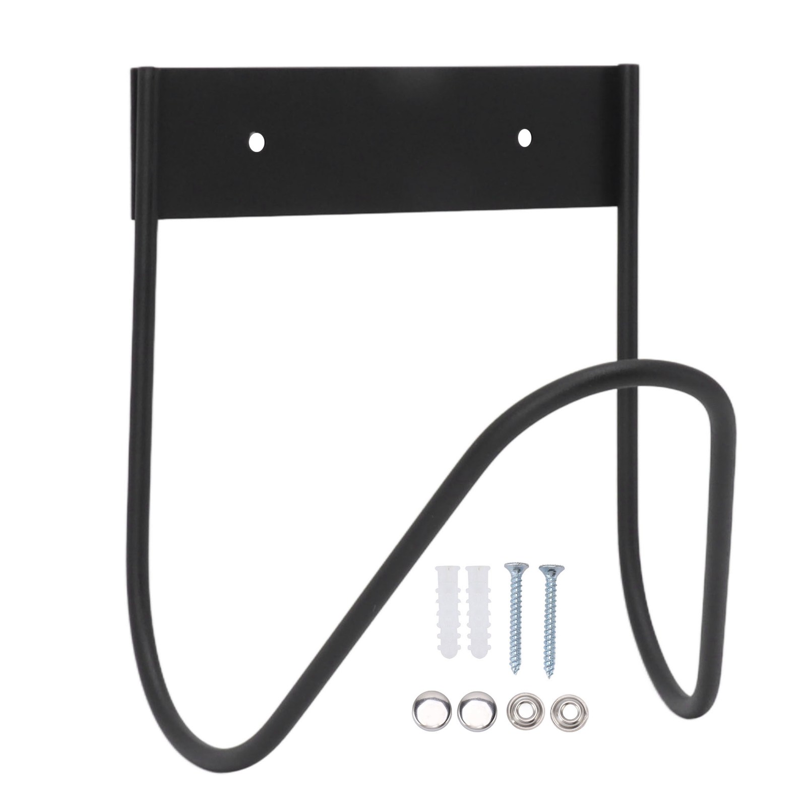 Robuster, Wandmontierter Gartenschlauchhalter Aus Edelstahl 304, Schwarz.