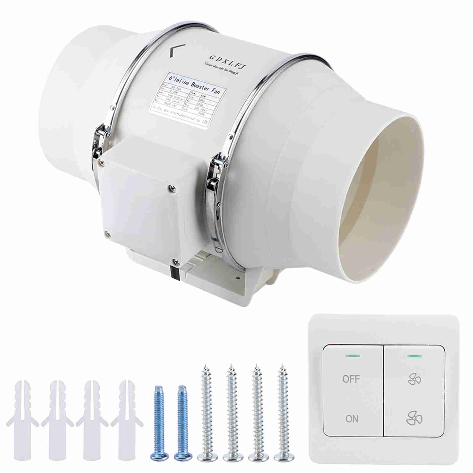 Hocheffizienter Inline-abluftventilator Für Bad Und Küche, 80 W