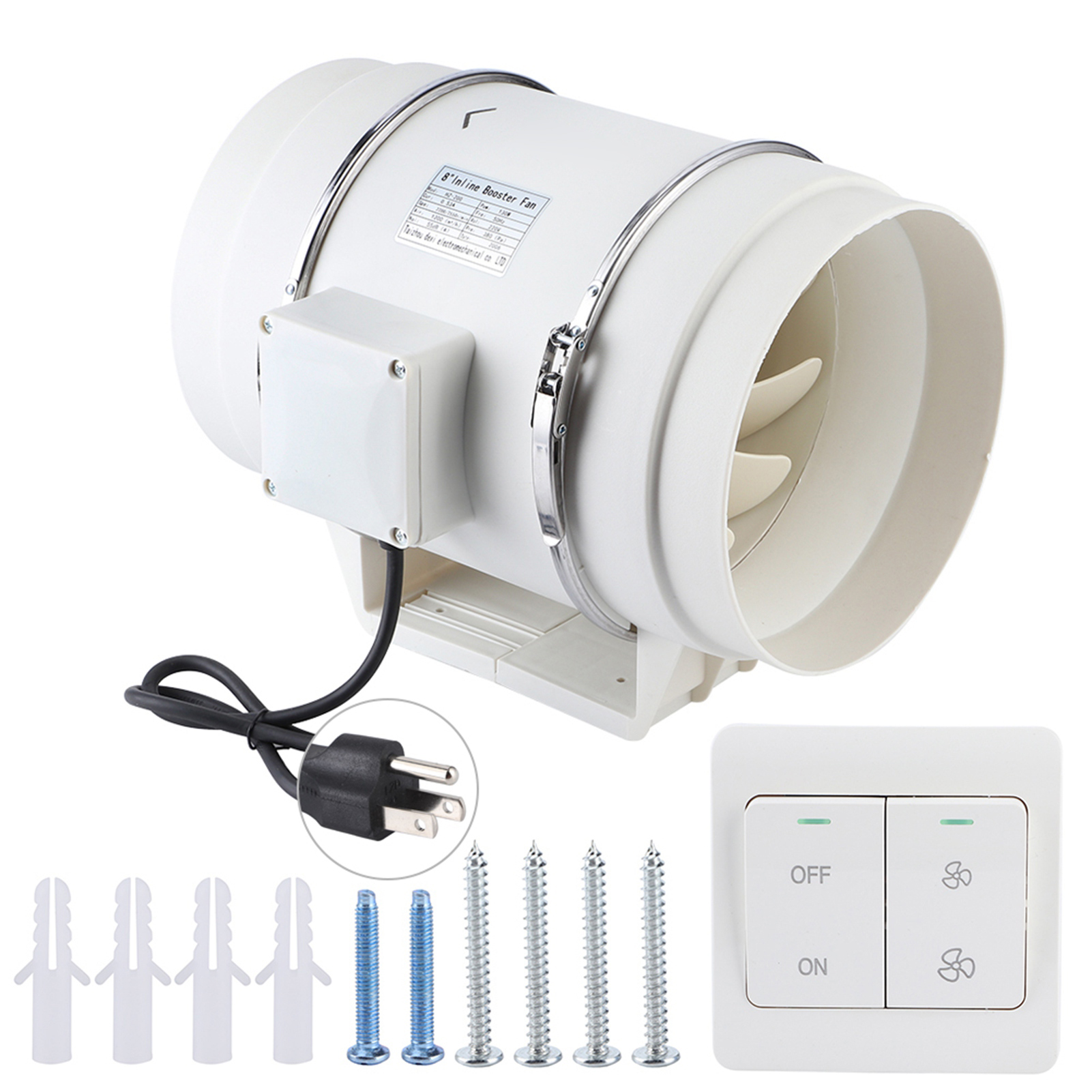 Hocheffizienter Inline-abluftventilator Für Bad Und Küche (8 Zoll)