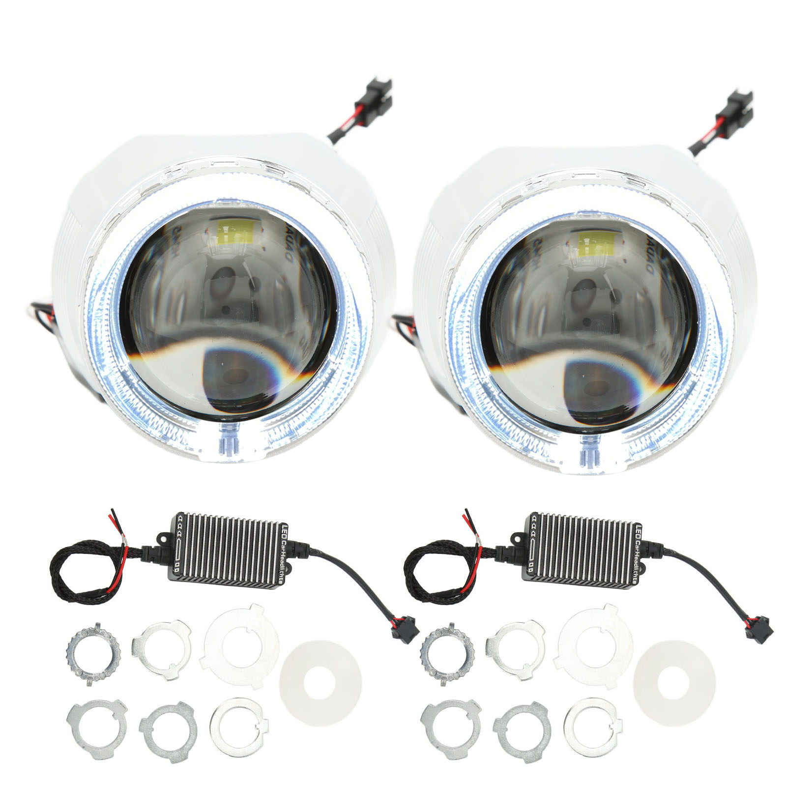 2,5-zoll-led-doppellinsenscheinwerfer, 12 V, 6000 K Weißes Licht, 3900 Lm, Universell Für Fahrzeuge Mit H1-, H4-, H7-, Hb3-, Hb4- Und D1-beleuchtung