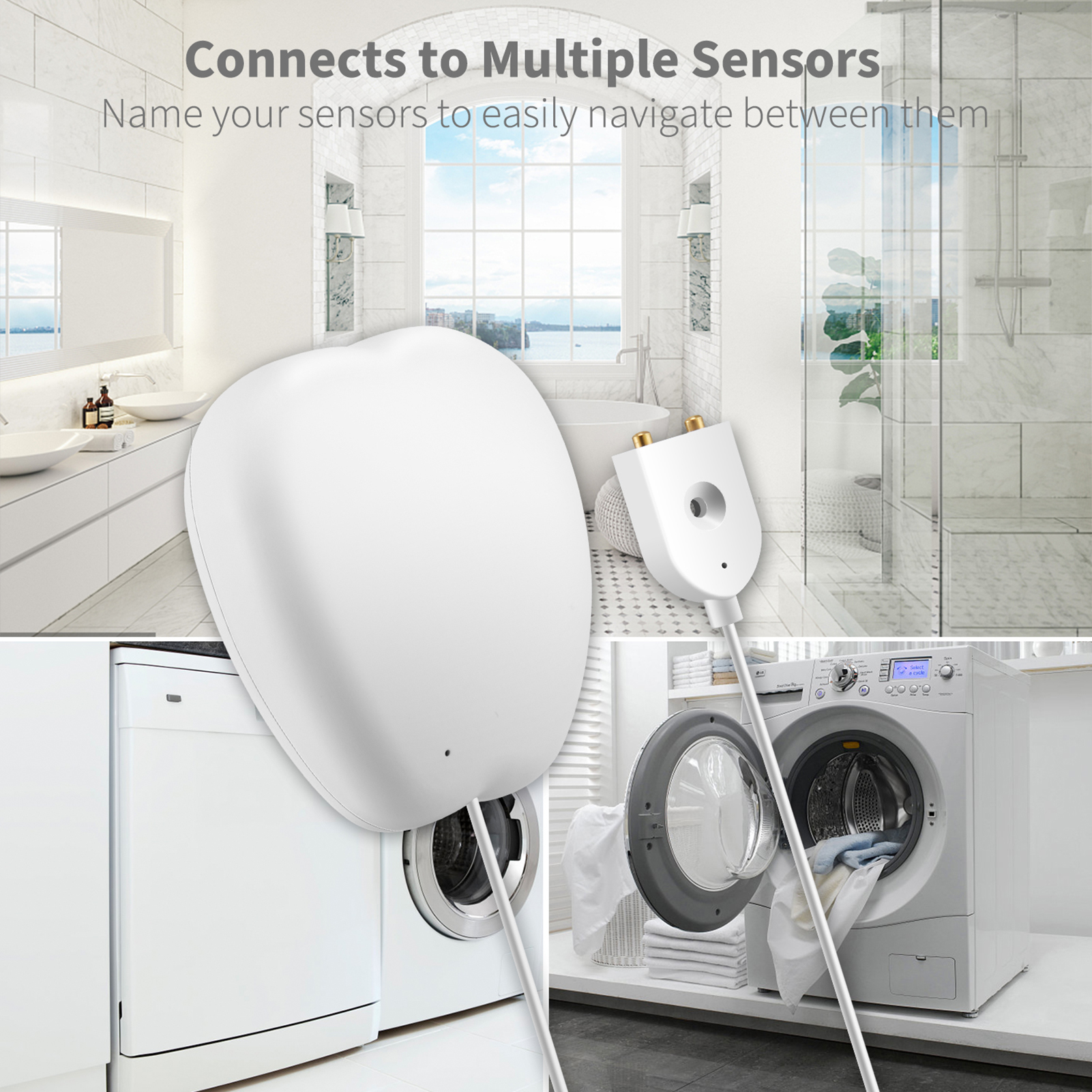 Intelligenter Wlan-leck- Und Überschwemmungsmelder Mit 90 Cm (3 Fuß) Kabel, Benachrichtigung Und Alarm Per App, Ifttt-kompatibel, Batteriebetrieben, Für Küche, Bad Oder Keller.