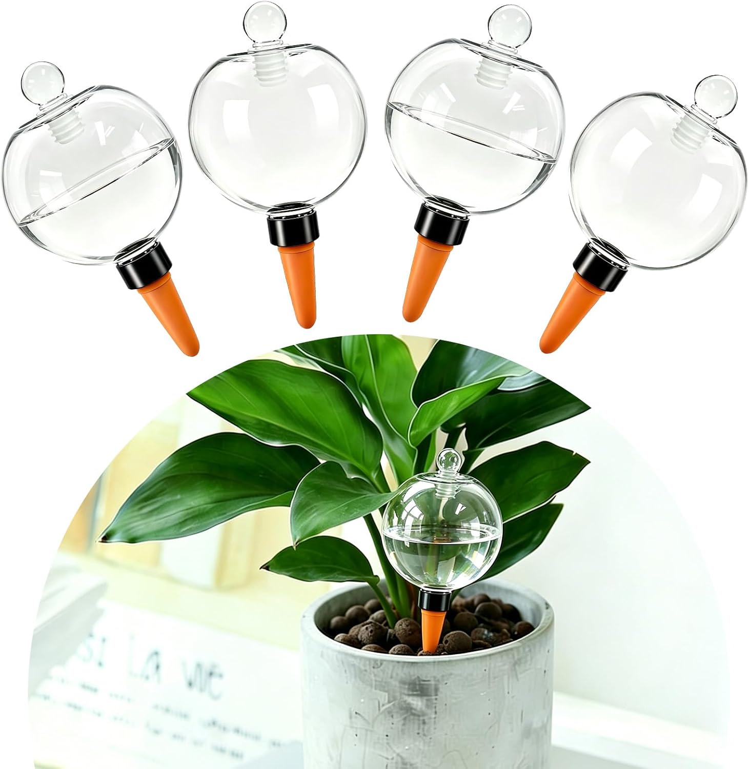 Set Mit 4 Pflanzenbewässerungskugeln, Automatisches Bewässerungssystem, 482 G (17 Oz)