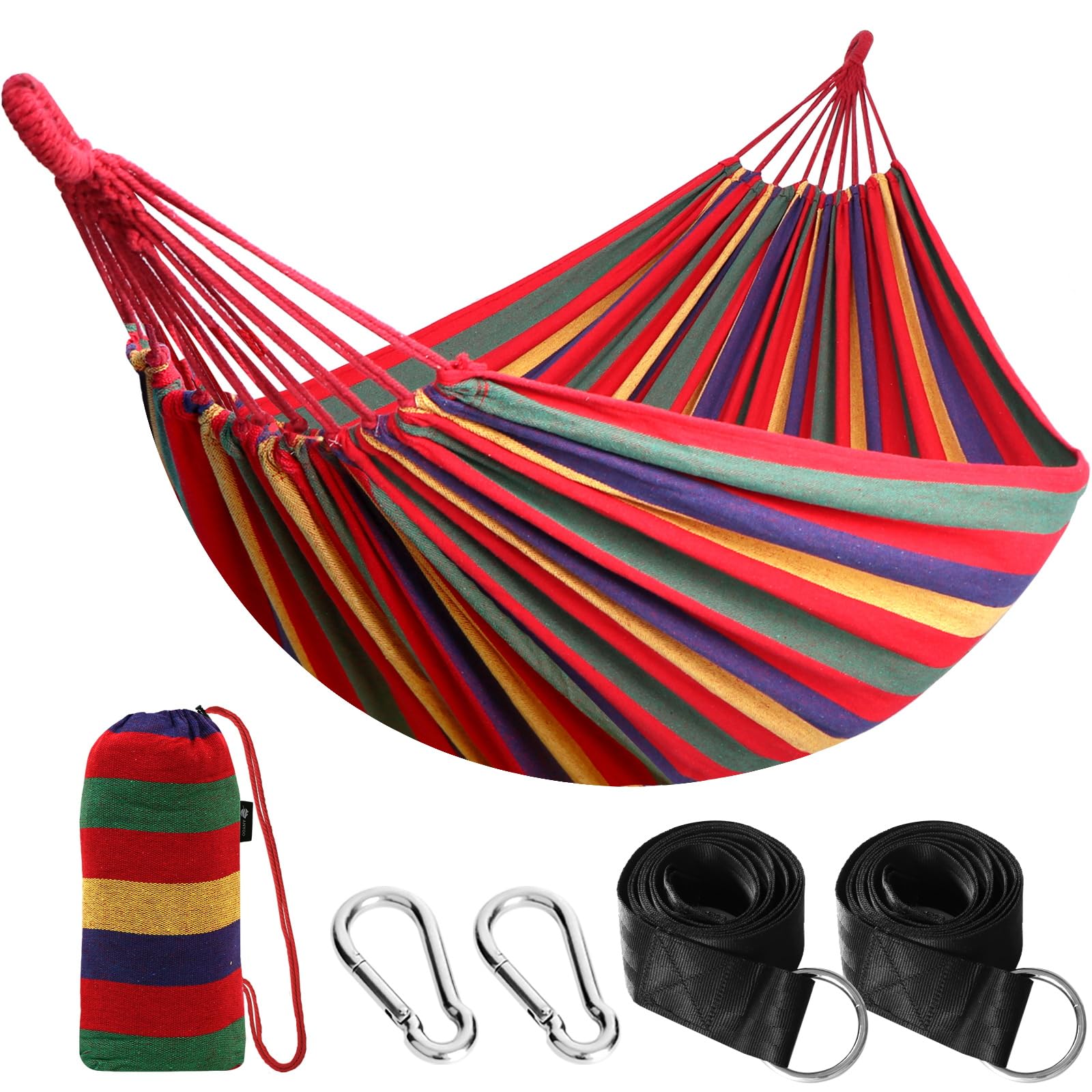 Tragbare Camping-hängematte Aus Canvas Mit Baumgurten Leicht, Robust, Atmungsaktiv, Mit Tragetasche Für Garten, Balkon, Terrasse, Strand, Wandern Tragkraft: 300 Kg