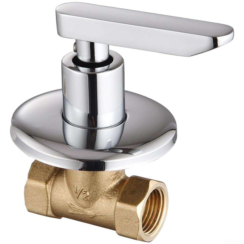 Verdecktes Duschventil Aus Kupfer, Schnell Öffnender Wandhahn, Für Badezimmer Und Solaranlagen, Silberfarbene Oberfläche Mit Pflegeleichtem Design