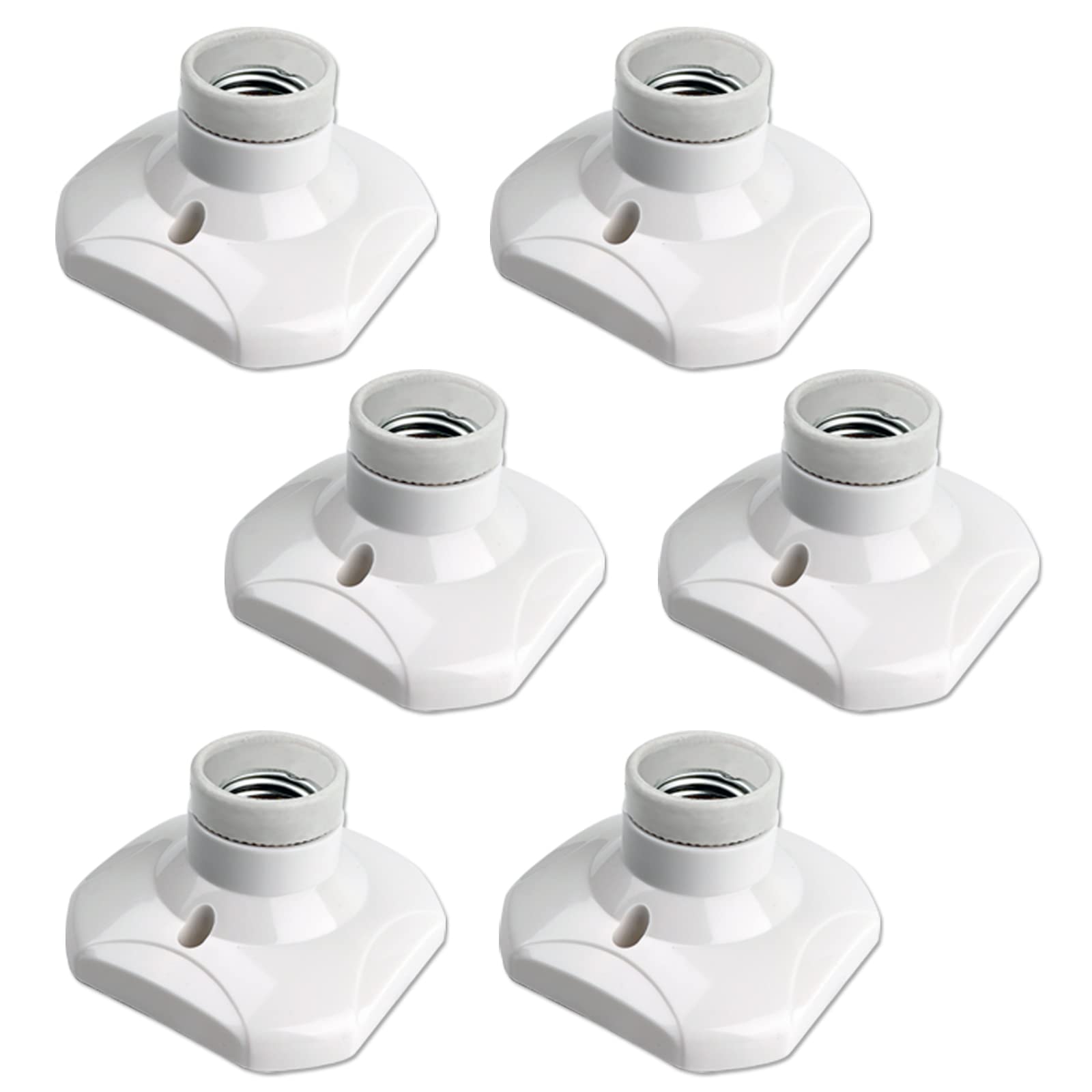 E27 Deckenleuchtensockel Für Große Led-lampen (230 V), Kabellose Wand- Oder Deckenmontage, Weißes Quadrat (lampe Und Schrauben Nicht Im Lieferumfang Enthalten)