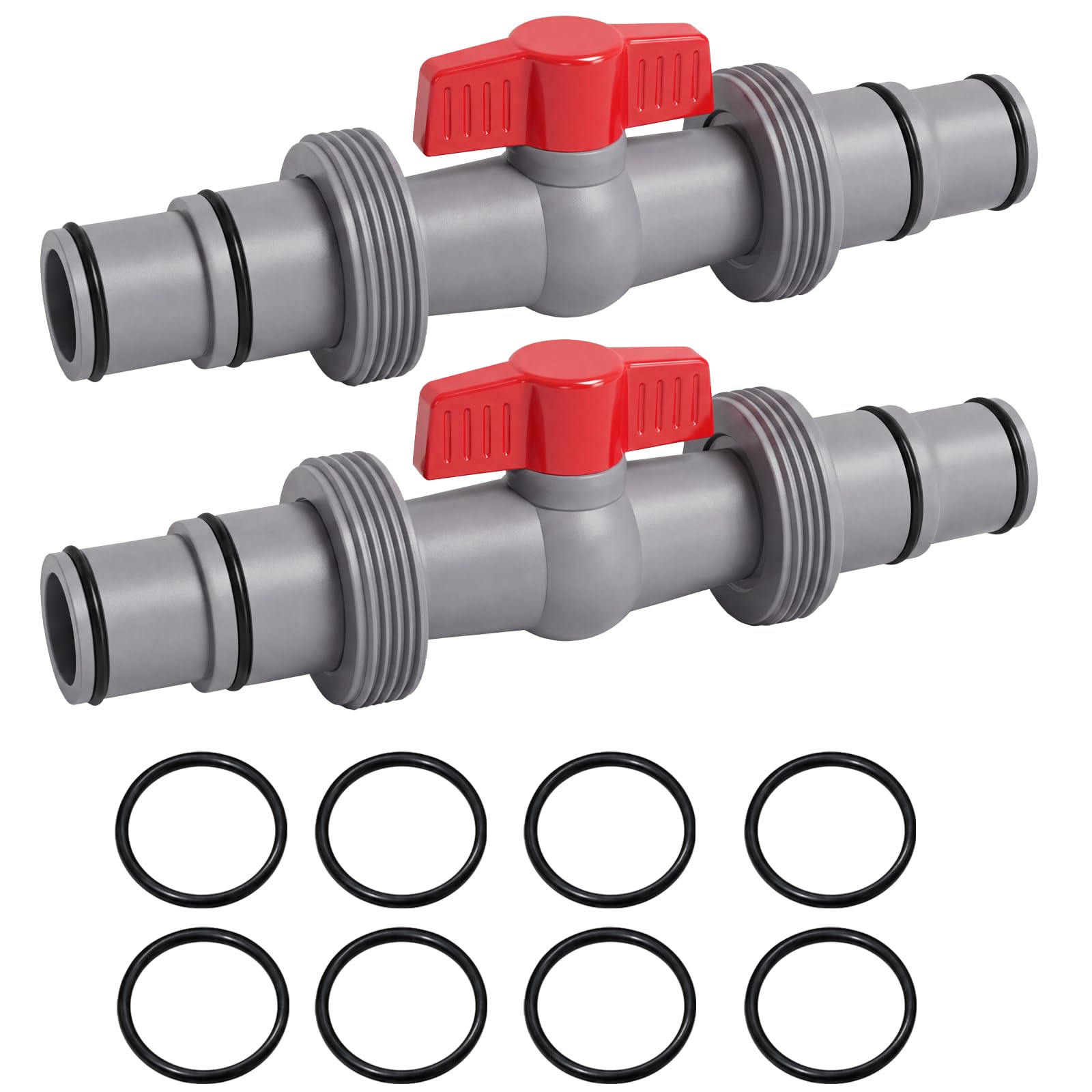 Poolschlauchverbinder Mit Absperrventil, 2-wege-pvc-adapter 32/38 Mm, Kugelhahn Für Aufstellpools, Pumpen Und Poolwartung