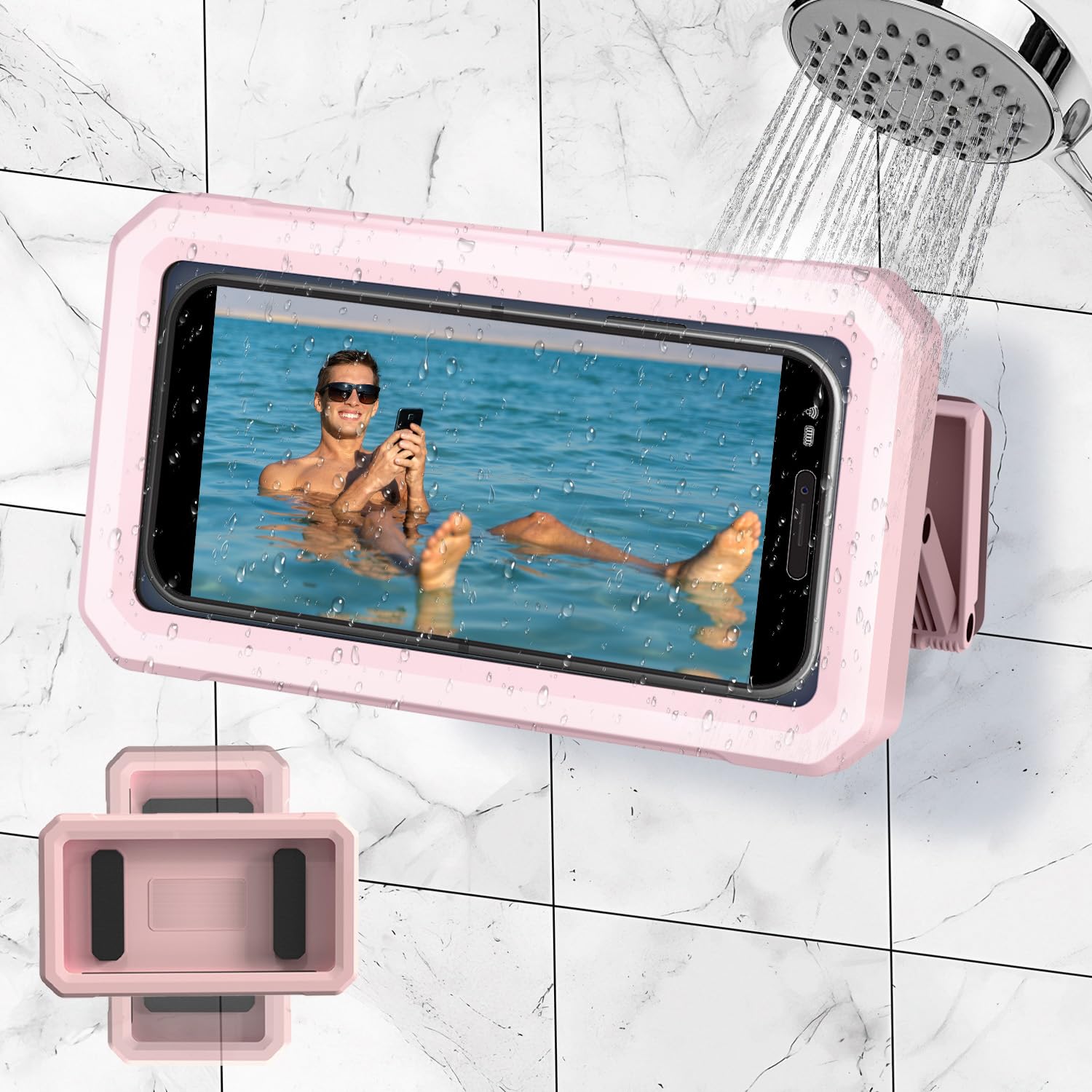 Wasserdichte Dusch-handyhalterung – 480° Verstellbare Drehung, Beschlagfreies Und Wasserdichtes Gehäuse Mit Touchscreen