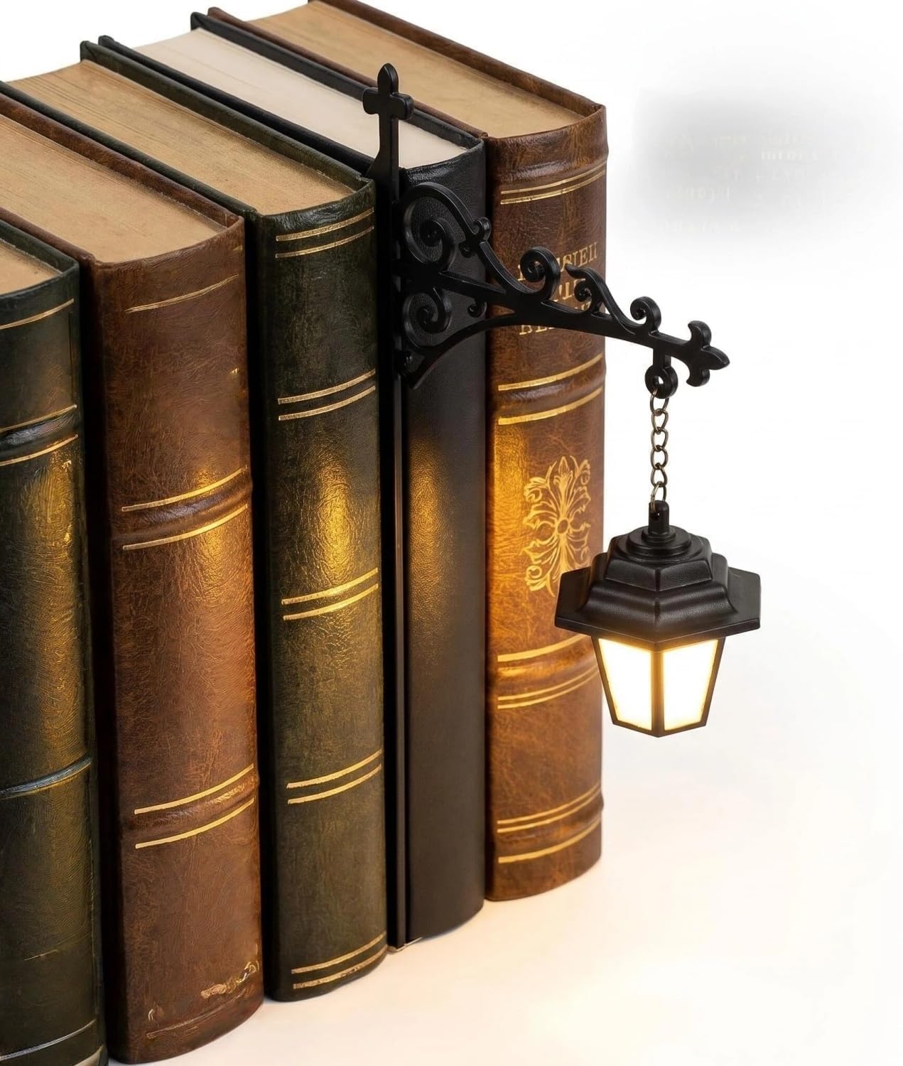 Vintage-bücherregallampe Aus Holz – Warmes Umgebungslicht, 2-in-1-design Für Bücher – Laterne1