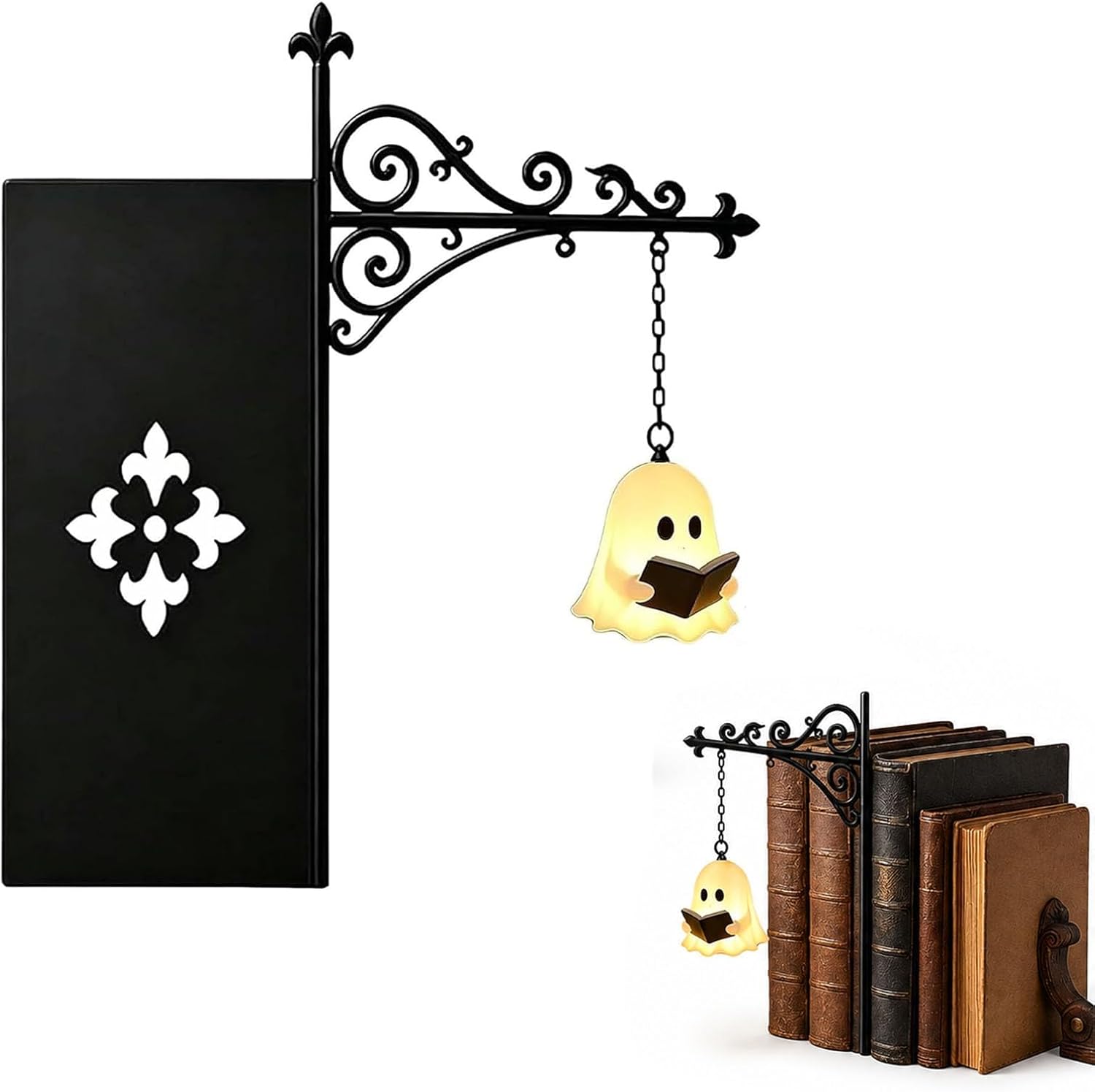 Vintage Bibliothekslampe Aus Holz – Warmes Umgebungslicht – Kleiner Geist1