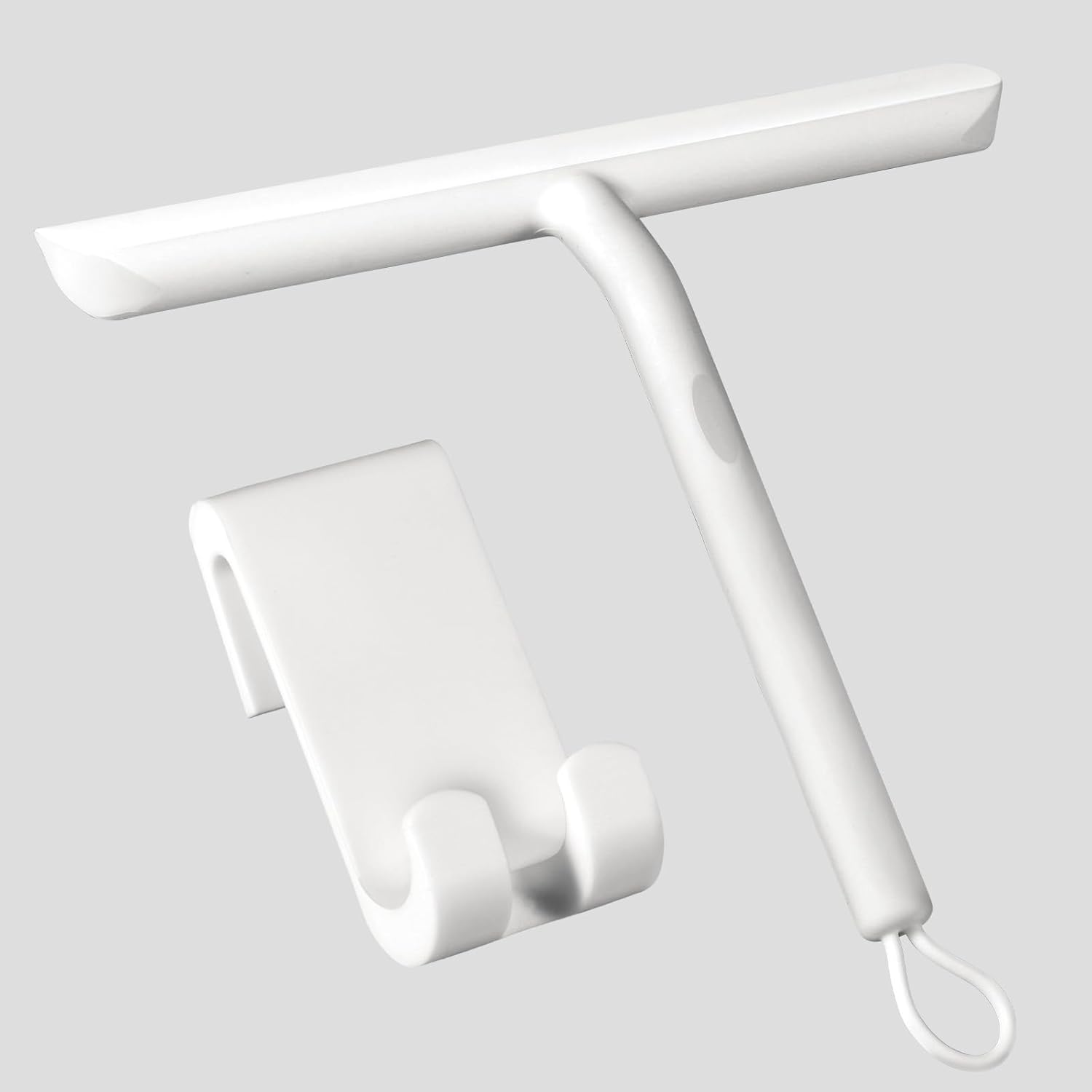 Duschabzieher, Streifenfreier Duschabzieher Mit Halterung – 21 Cm, Weiß