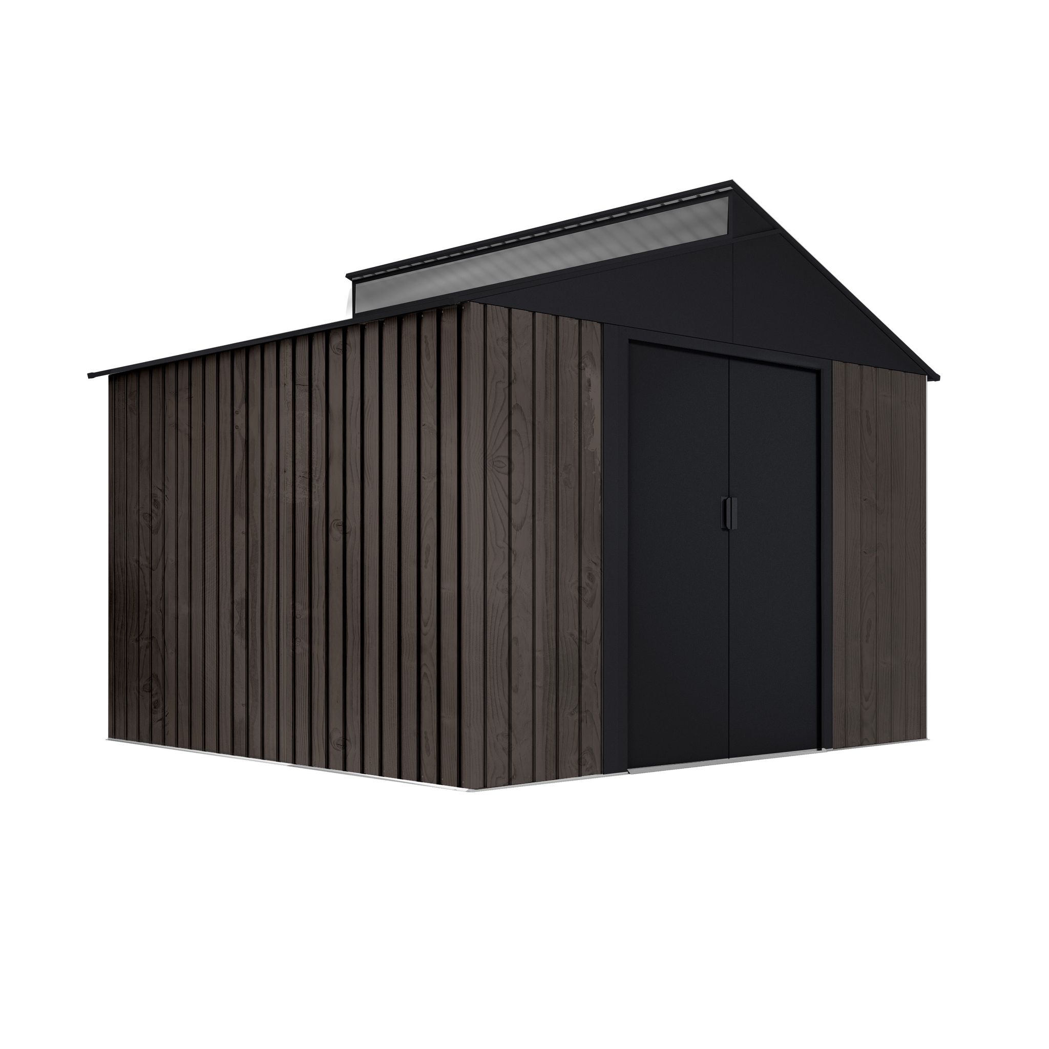 Gartenhaus 7,25m² Robin T2 - Holzoptik - Oberlicht - Schiebetüren