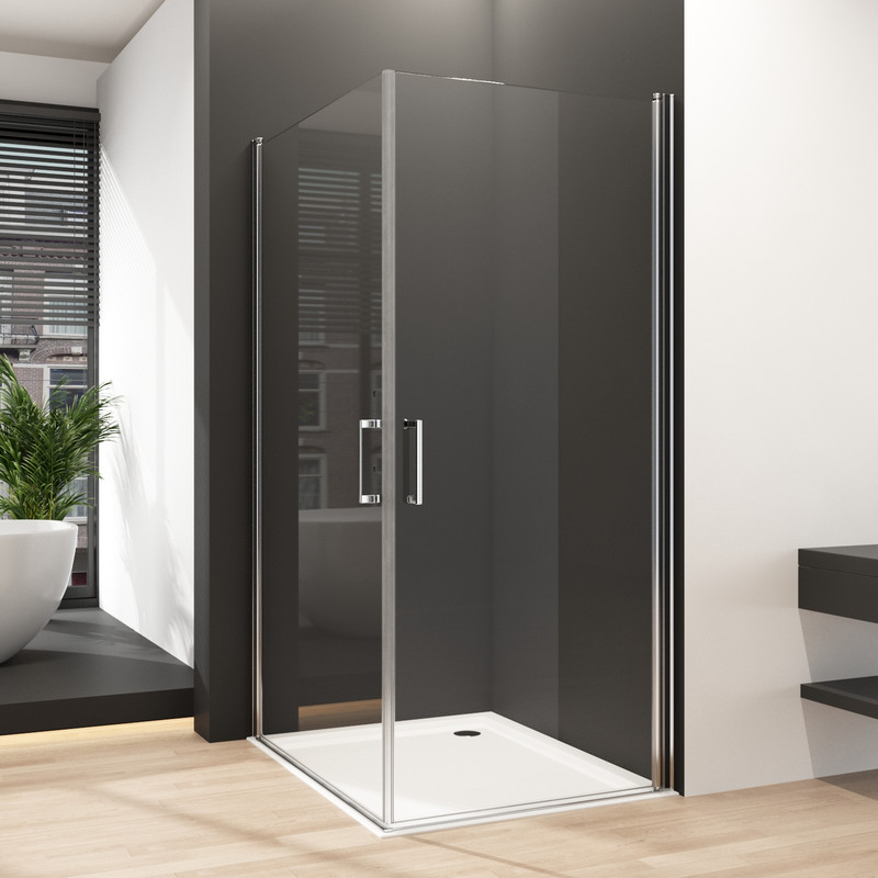 Duschkabine 75x90x195 Cm Eckeinstieg Pendeltür Duschkabine Schwingtür Eckeinstieg Duschwand Duschabtrennung Mit 6mm Nano Esg-sicherheitsglas