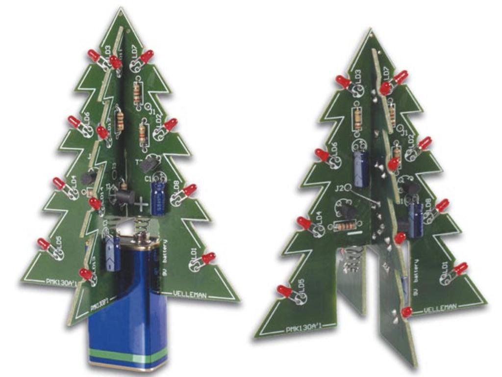 Whadda Lötbausatz, Diy, 3d-weihnachtsbaum, 16 Blinkende Rote Leds, Personalisierbar